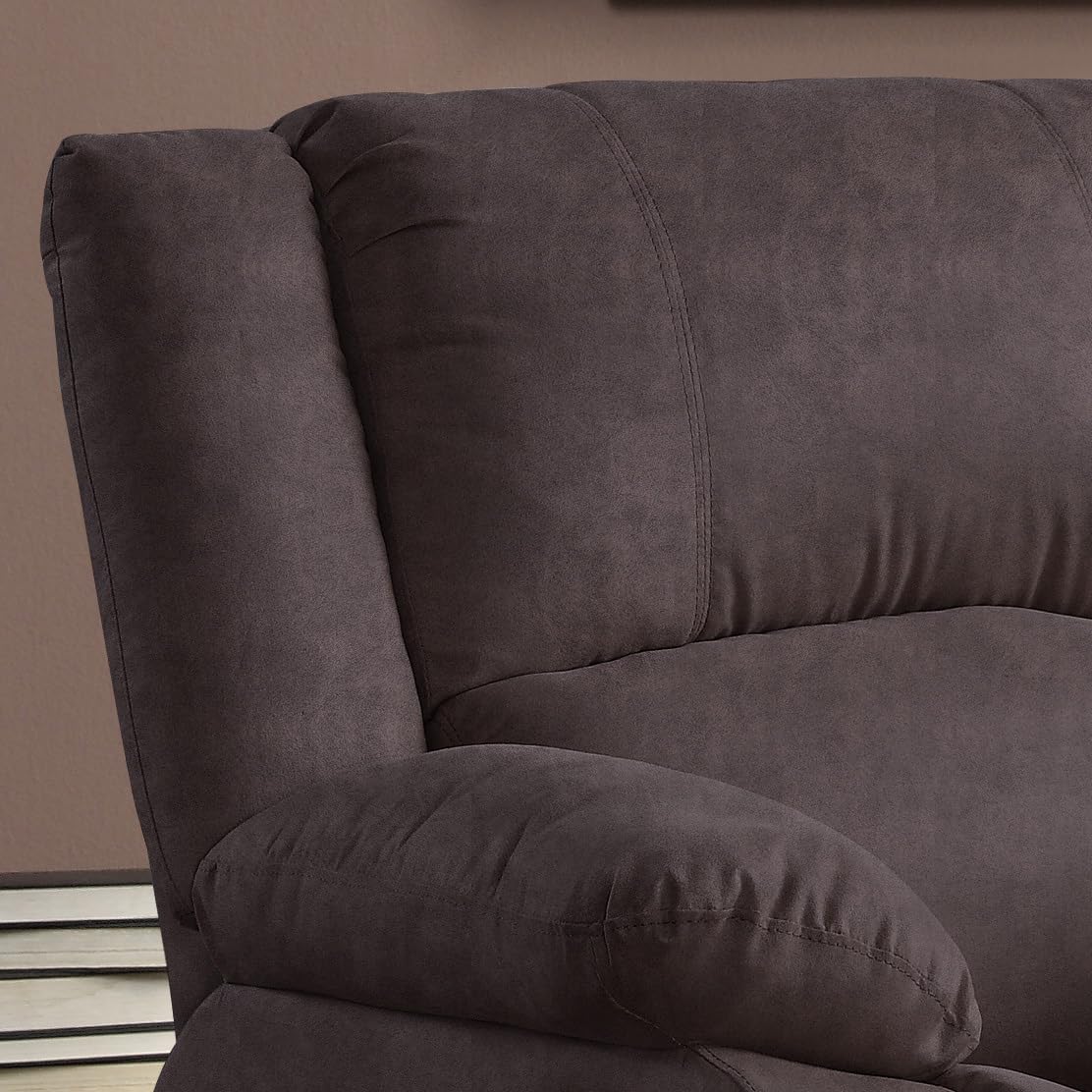 Warren Reclining Armchair - Standard Size in Chocolate Brown | Comfortable Lounge Chair for Living Room, Bedroom & Home Theater Relaxation