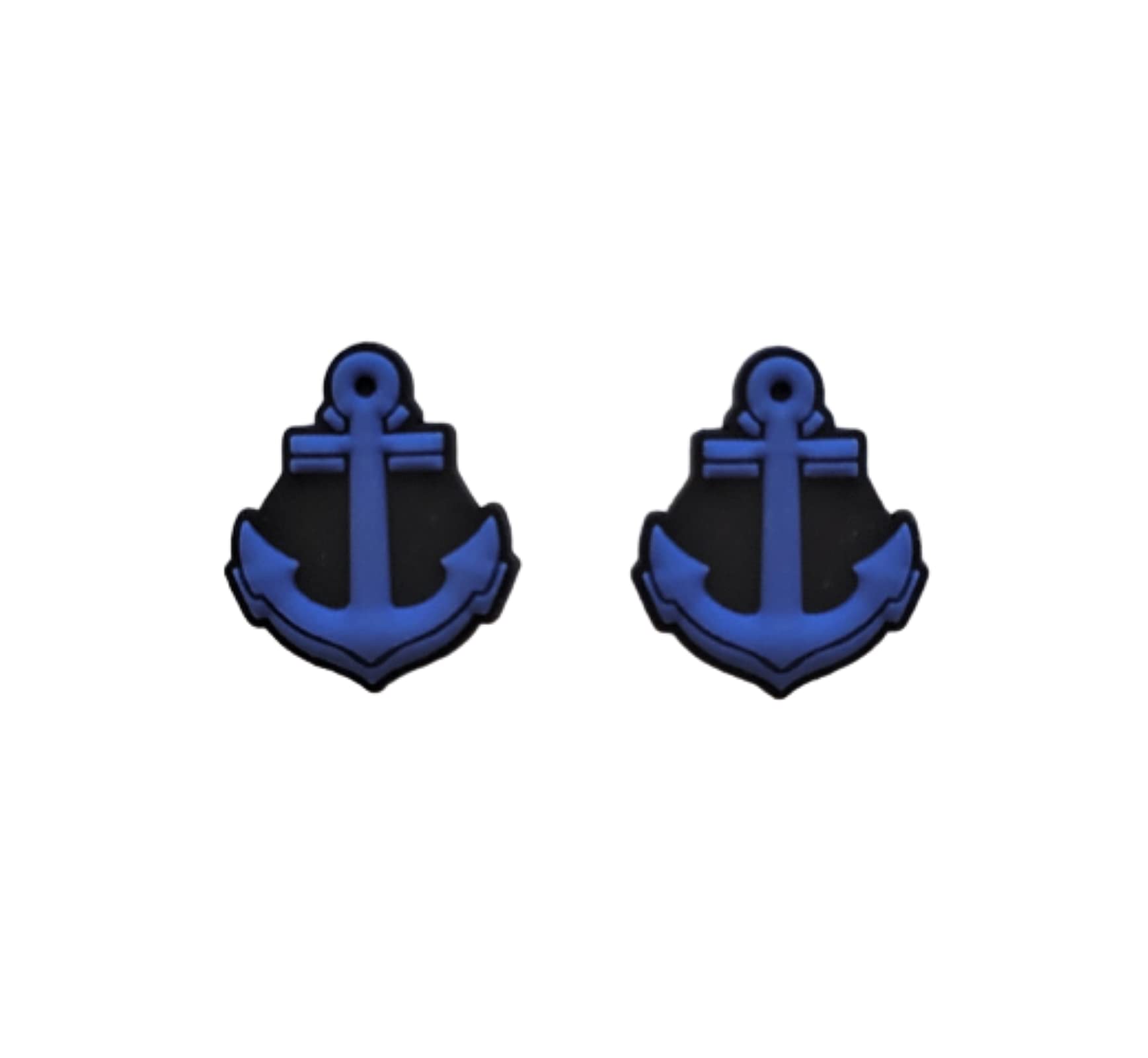Anchor Shoe Charms for Crocs - Set of 2 Blue & Multicolor Jibbitz - Perfect for Customizing Kids & Adult Crocs Clogs - Great for School, Beach & Everyday Wear