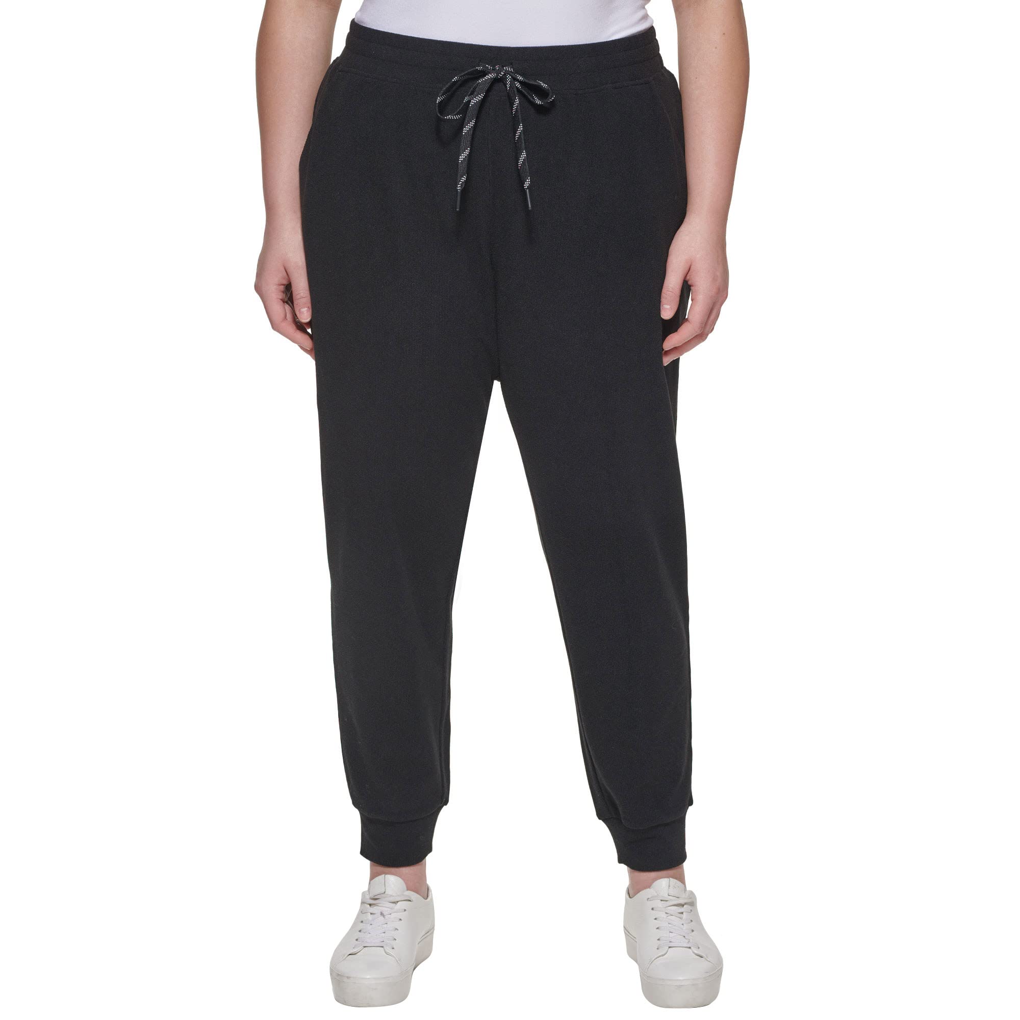 Andrew Marc Marc New York Women's Ribbed Midweight Jogger Pants - Comfortable Casual Lounge & Workout Pants for Everyday Wear