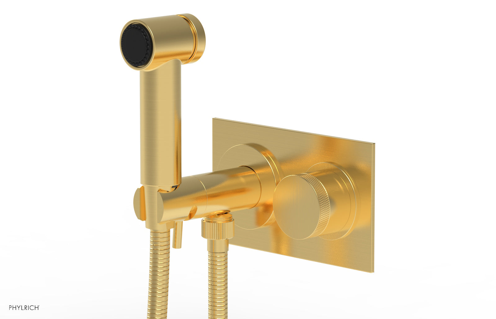 BASIC II Wall Mounted Bidet with Knurled Handle - 230mm Spray Head, 65mm Mounting Centers - Perfect for Bathroom Hygiene & Comfort