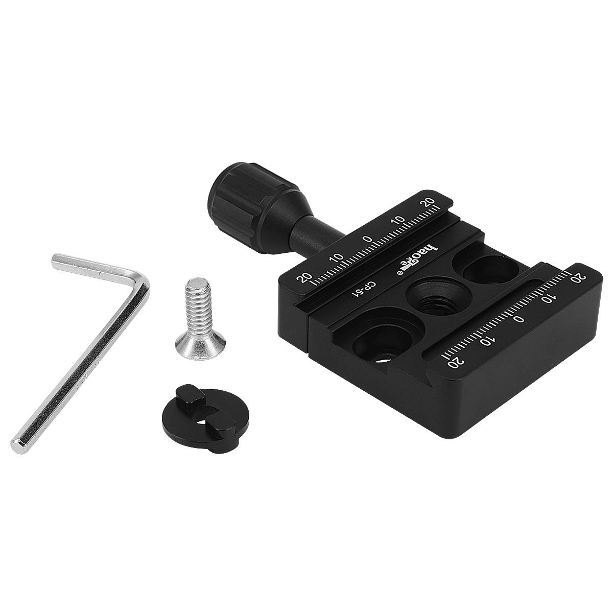 Haoge Combo Boss Adapter Converter - 50mm Arca Swiss Compatible Quick Release Clamp for Manfrotto Tripod Ball Head Replacement | Perfect for DSLR Cameras, Video Shooting & Outdoor Photography