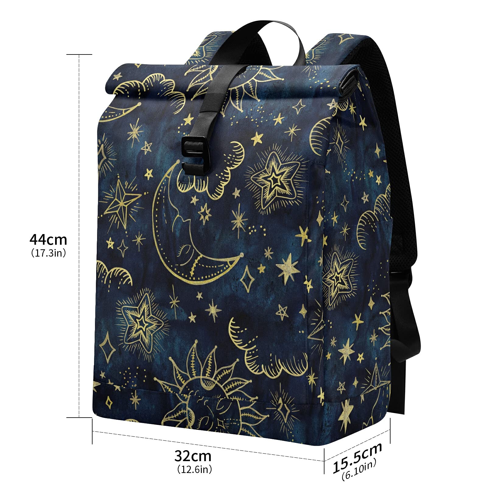ALAZA Sun Moon Boho Cosmos Astrology Large Waterproof Anti-Theft Laptop Backpack for Women & Men - Fits 13-17.3 Inch Laptops - Perfect for Travel, Work & College