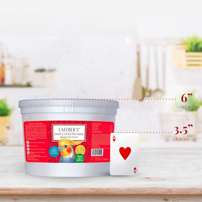 Premium LAFEBER'S Cockatiel Pellets - 5 lb Bag of Nutritious Daily Bird Food for Healthy Feathers & Digestion - Perfect for Cockatiel Care & Training Treats