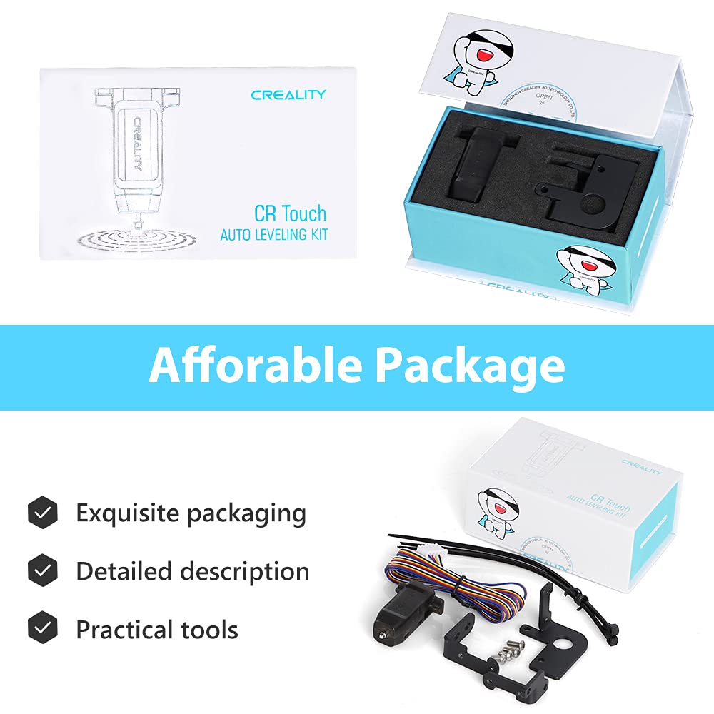 Creality Official CR Touch Auto Leveling Sensor Kit for Ender 3, Ender 3 V2, Ender 3 Pro, Ender 5 & CR-10 3D Printers - Compatible with 32-Bit V4.2.2/V4.2.7 Mainboard - Perfect for Precise 3D Printing & Bed Leveling