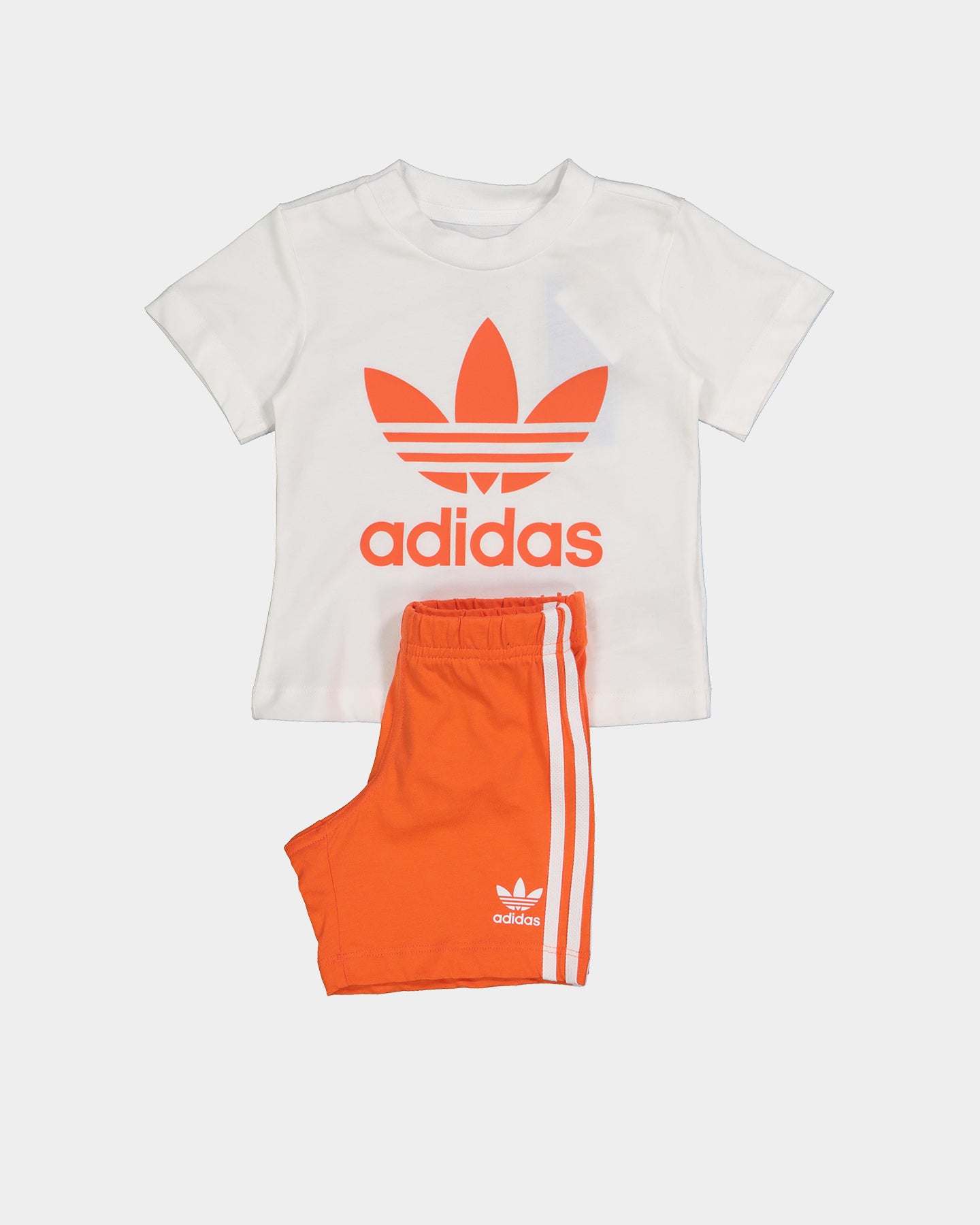 Adidas Kids' Short Sleeve T-Shirt & Shorts Set - White | Comfortable Cotton Athletic Outfit for Boys & Girls | Perfect for Sports, Playground & Summer Activities