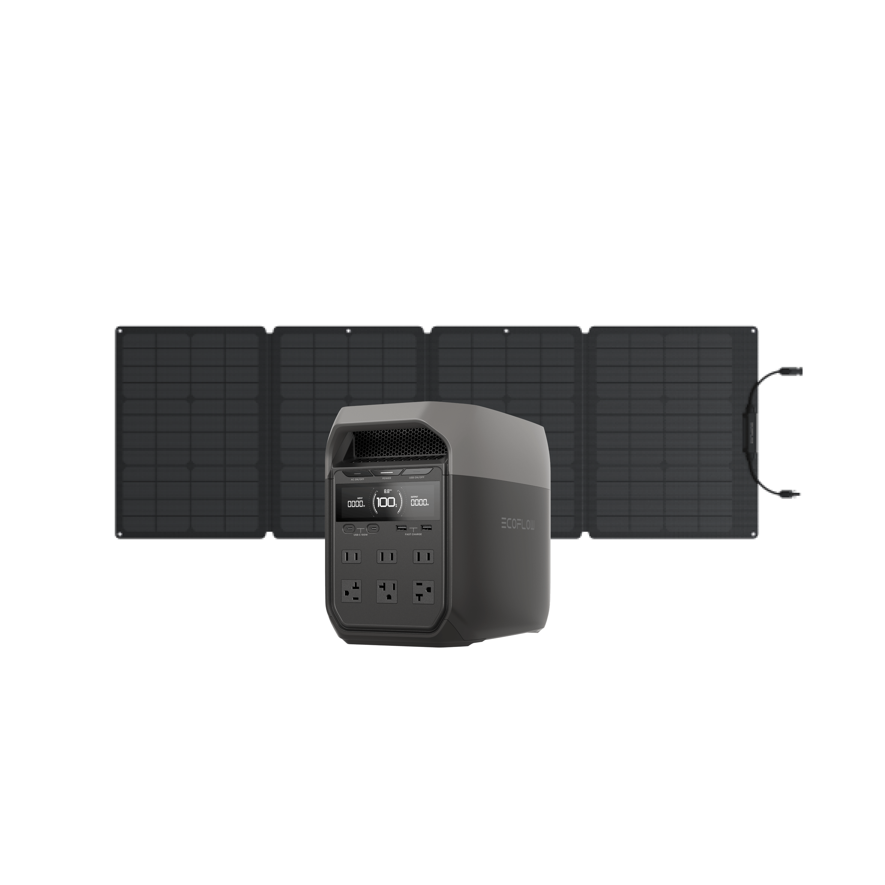 EcoFlow DELTA 3 Solar Kit - Portable Power Station with Solar Panel for Camping, RV, Emergency Backup & Off-Grid Living