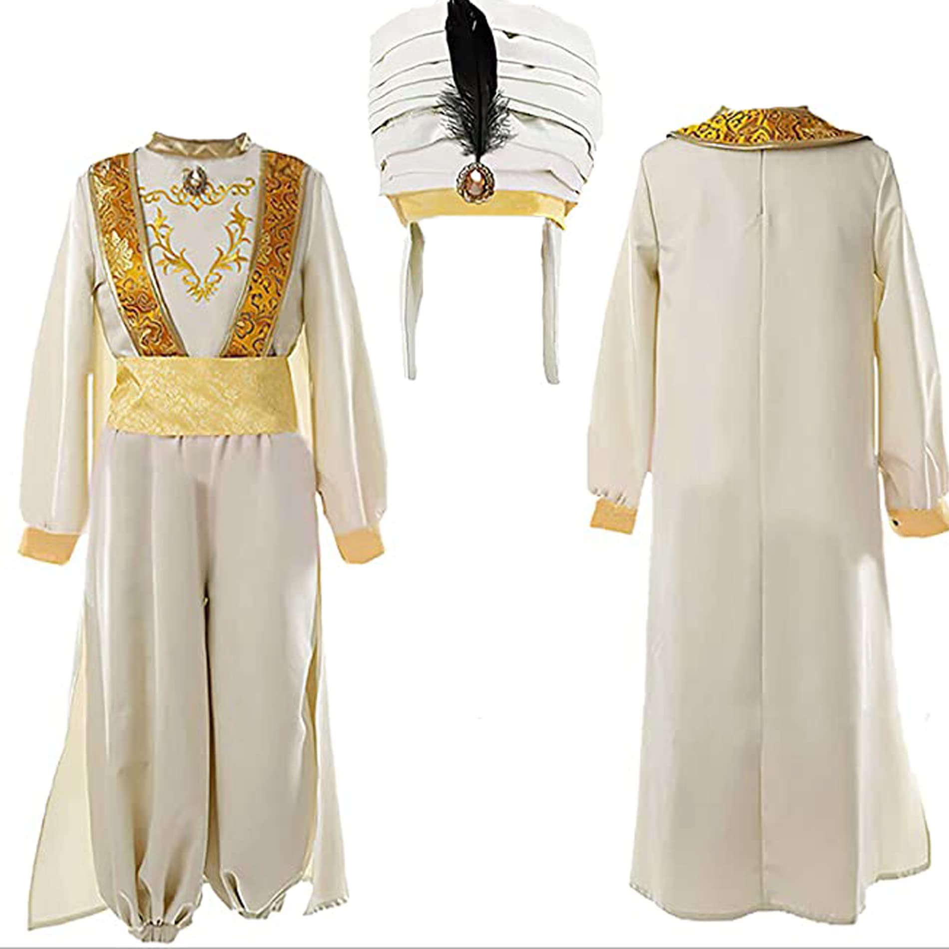 Anime Aladdin Arabian Prince Cosplay Costume Set with Sultan Hat - Perfect for Halloween, Cosplay Events, and Themed Parties