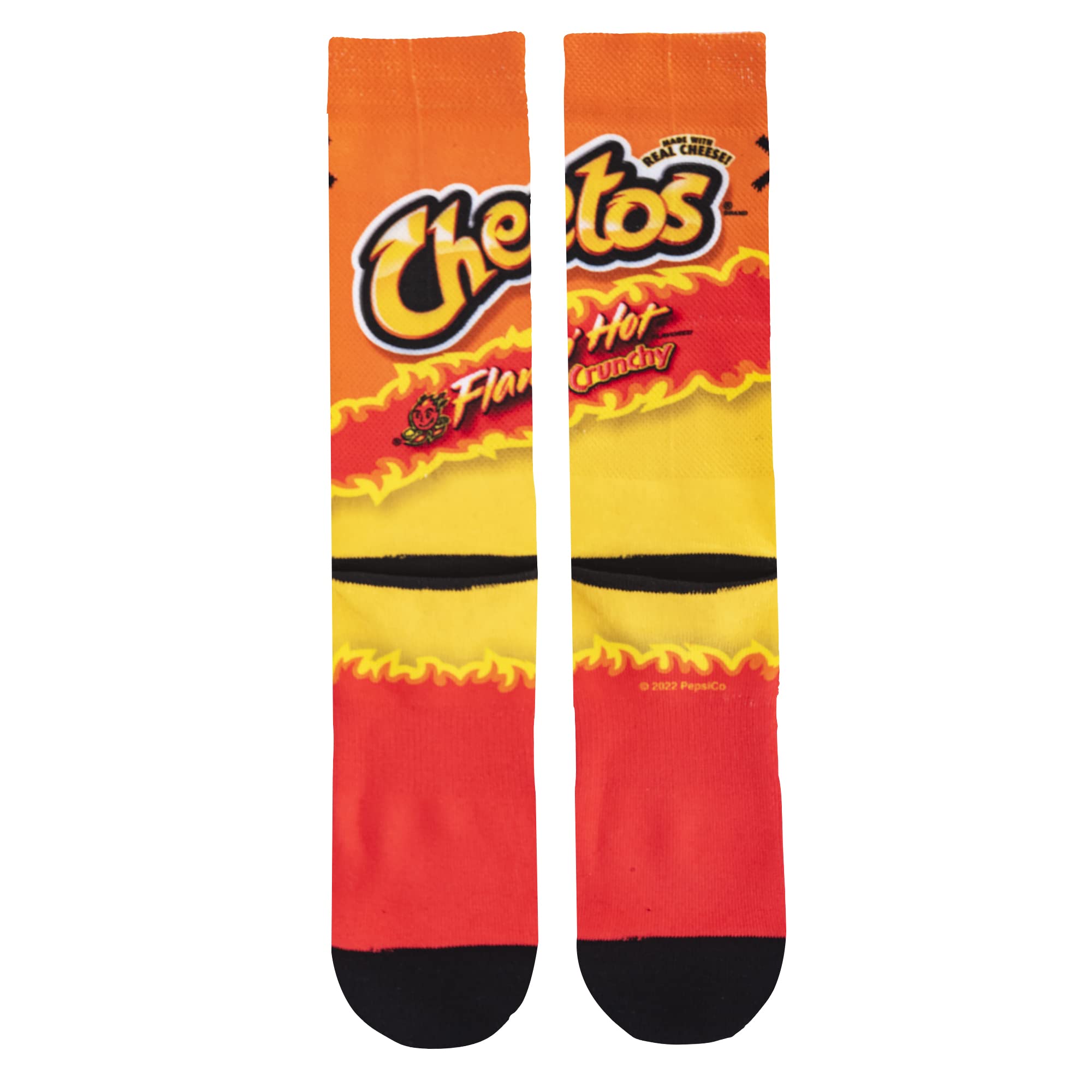 Funny Men's Crew Socks with Nacho, Doritos & Cheetos Prints - Odd Sox Novelty Snack-Themed Socks for Casual Wear, Gifts & Pop Culture Fans