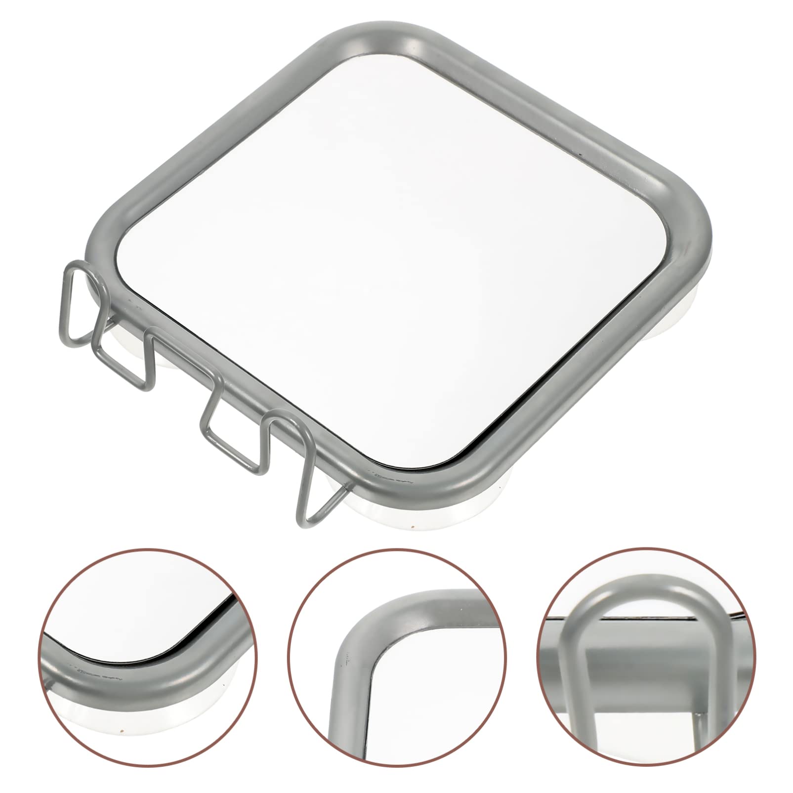 Fogless Shower Mirror with Suction Cup & Hook - Anti-Fog Shaving & Makeup Mirror for Bathroom, Travel, Vanity - Perfect for Shaving, Grooming, and Makeup Application in Wet Environments