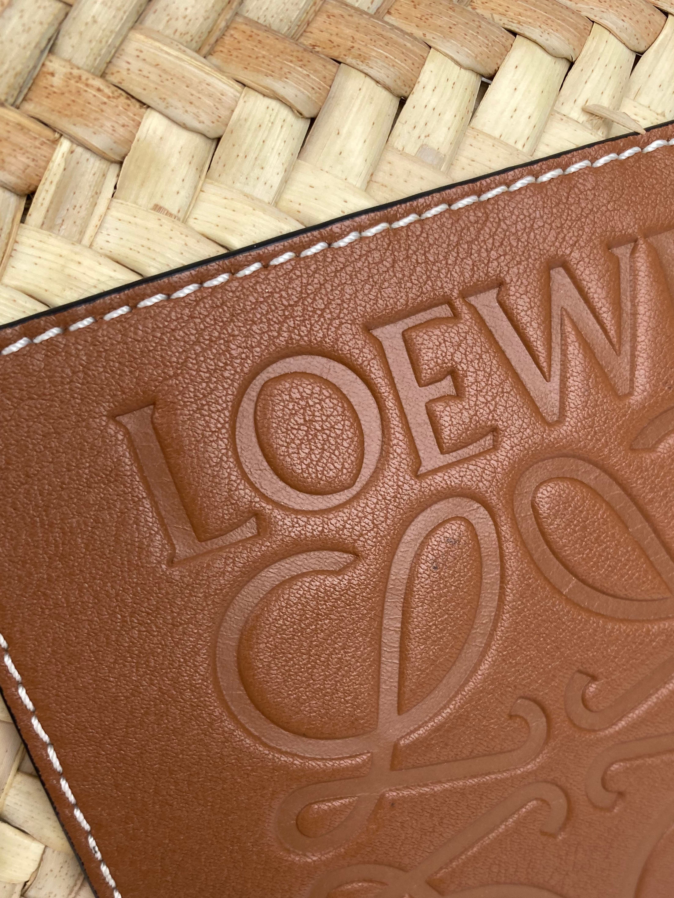 Loewe Tan Small Raffia Tote Bag for Women - Stylish Straw Handbag for Beach, Summer & Travel | Lightweight & Durable Woven Purse