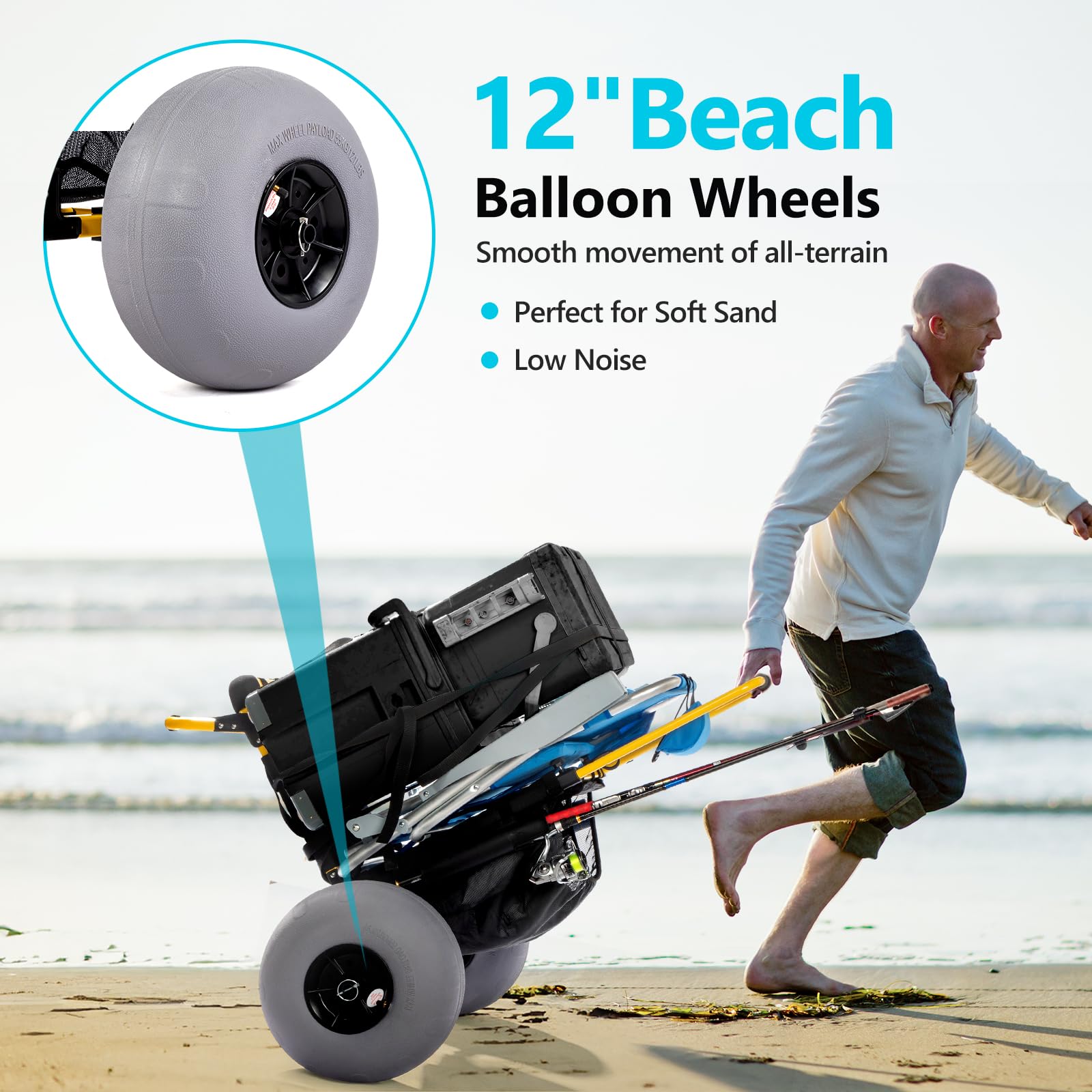**Beach Fishing Cart with 12