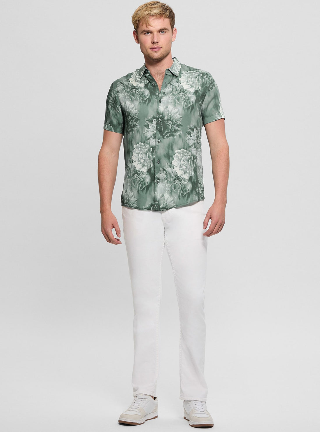Stylish Green Wayco Floral Print Shirt for Men - Perfect for Summer Outfits, Beach Vacations & Casual Wear