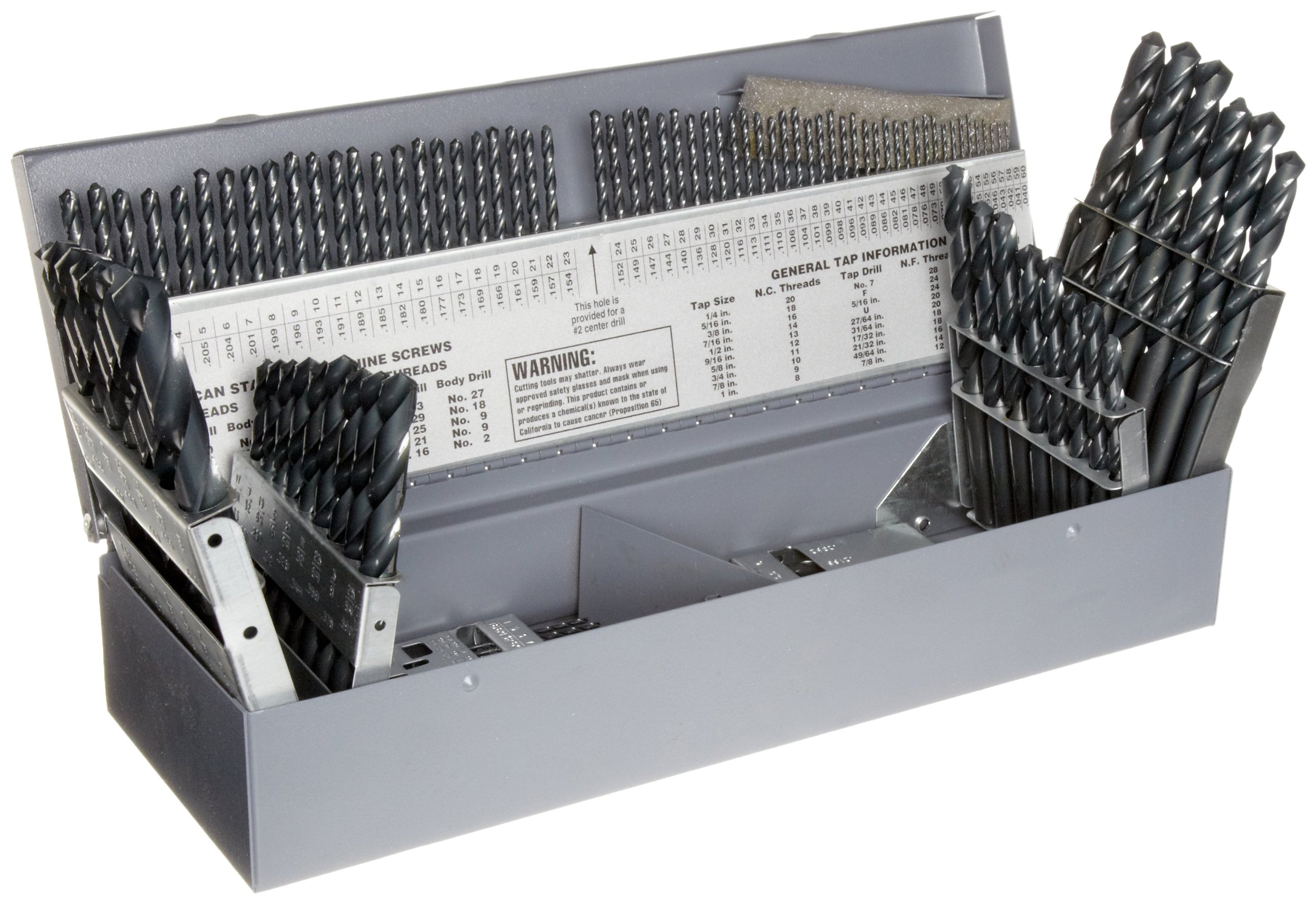 Chicago Latrobe 150 High-Speed Steel Jobber Length Drill Bit Set (114-Piece) - Black Oxide Coating, 118° Point for Precision Drilling | Ideal for Metal, Wood & Plastic | Perfect for DIY, Construction & Automotive Projects