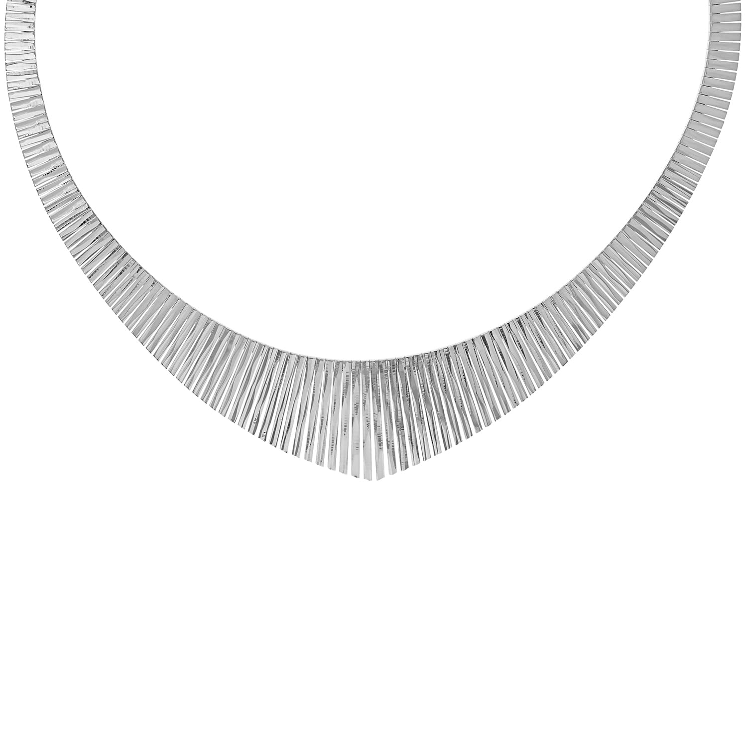 Tuscany Sterling Silver Diamond Cut Graduated Cleopatra Starburst Necklace | Elegant Layered Chain for Women | Perfect for Evening Parties, Weddings & Special Occasions