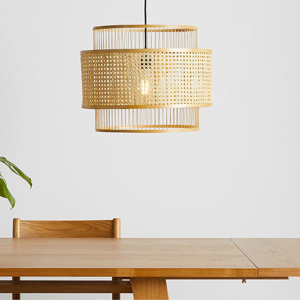 Japanese Handmade Bamboo LED Chandelier - Modern Farmhouse Ceiling Pendant Light for Dining Room, Kitchen, Restaurant & Living Room | Energy Efficient Indoor Lighting Fixture for Cozy Ambiance
