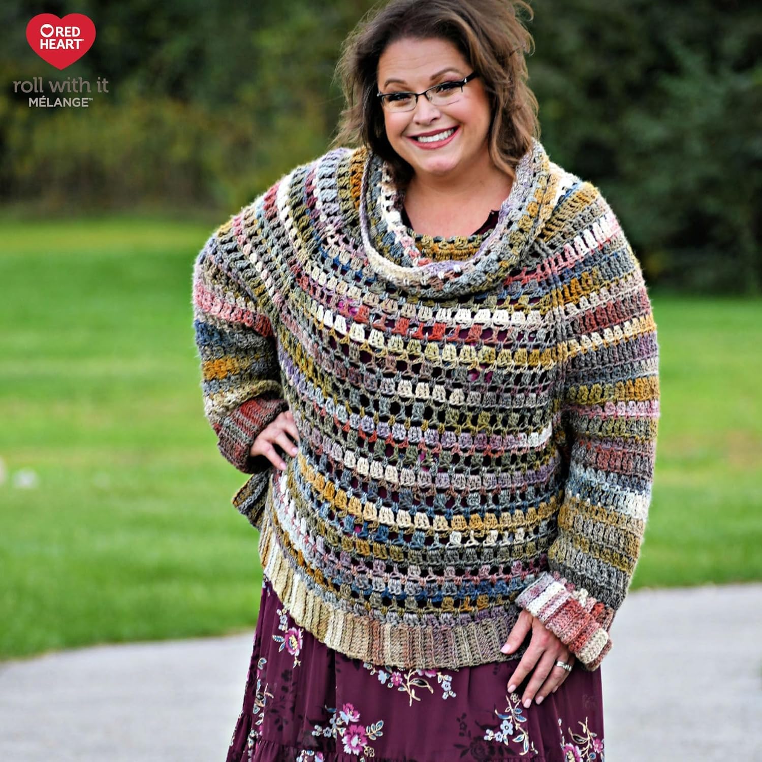Red Heart Roll with It Melange Autograph Yarn - Soft & Durable Knitting & Crochet Yarn for Sweaters, Scarves & Blankets - Perfect for DIY Crafts & Home Decor Projects