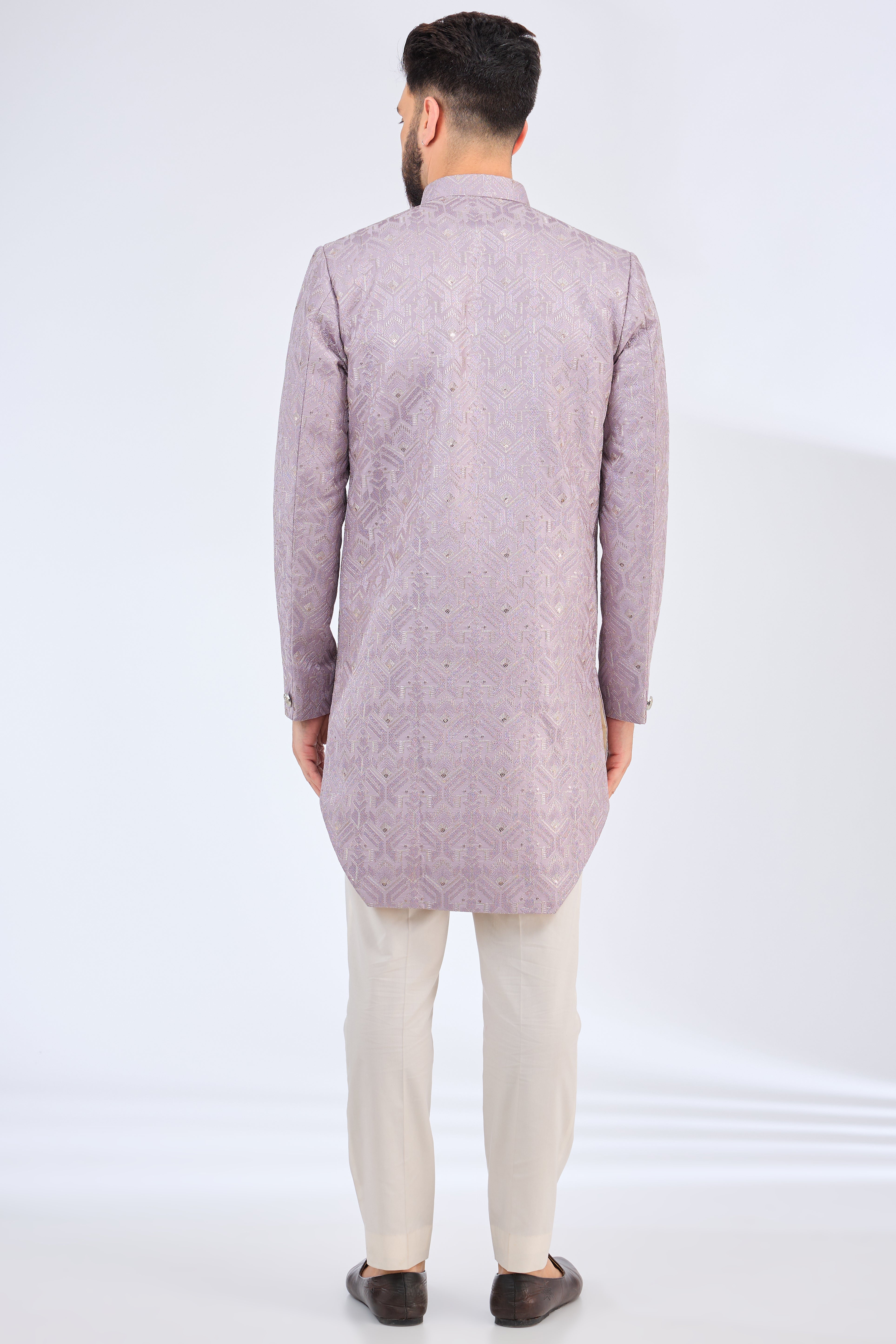 Royal Cut Lilac Purple Indo-Western Dress - Perfect for Weddings, Parties & Festive Occasions