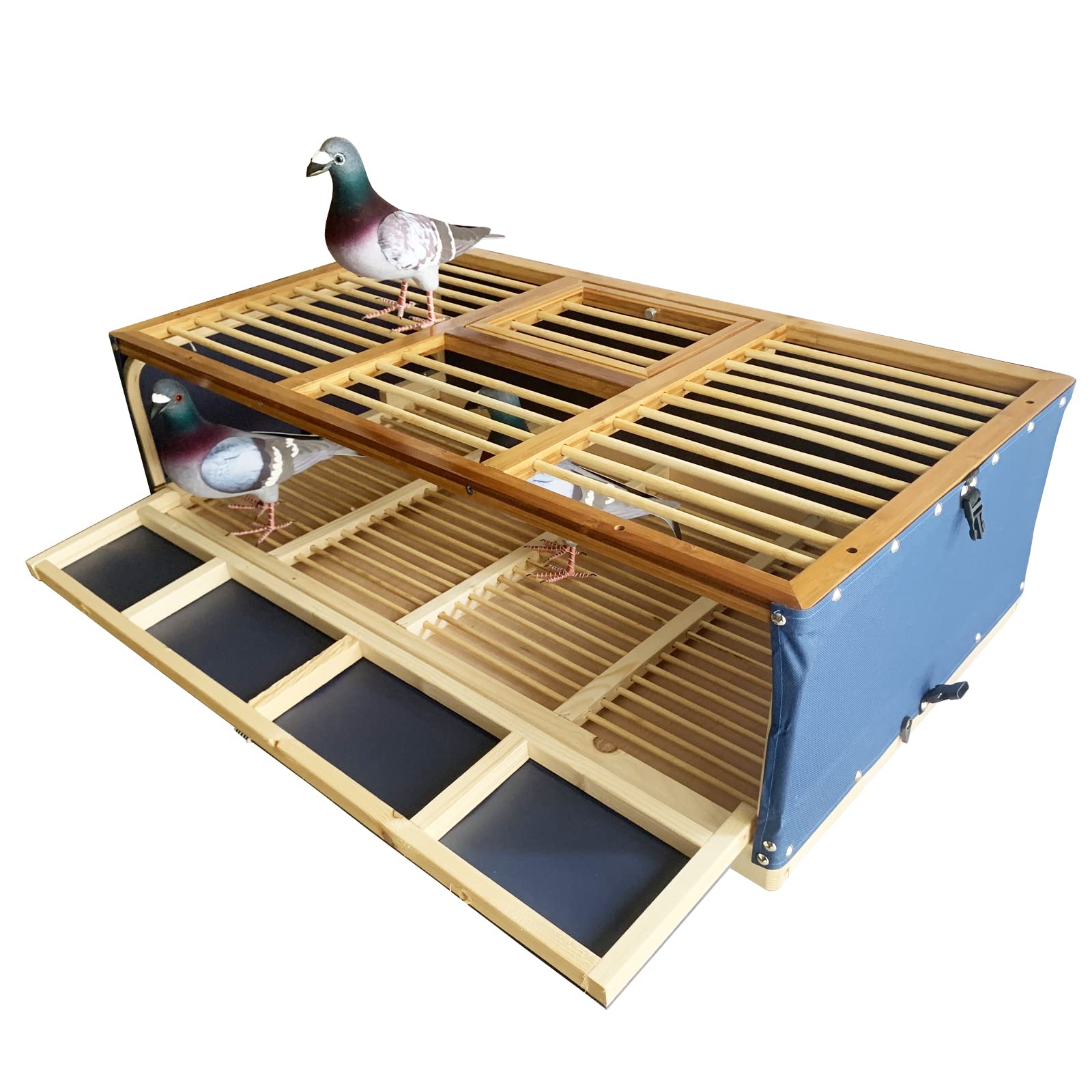 Foldable Wooden Pigeon Cage - 32×12.5×9in Portable Transport Carrier for Racing Pigeons, Homing Chickens & Poultry | Lightweight, Easy Storage | Perfect for Travel, Shows & Outdoor Training