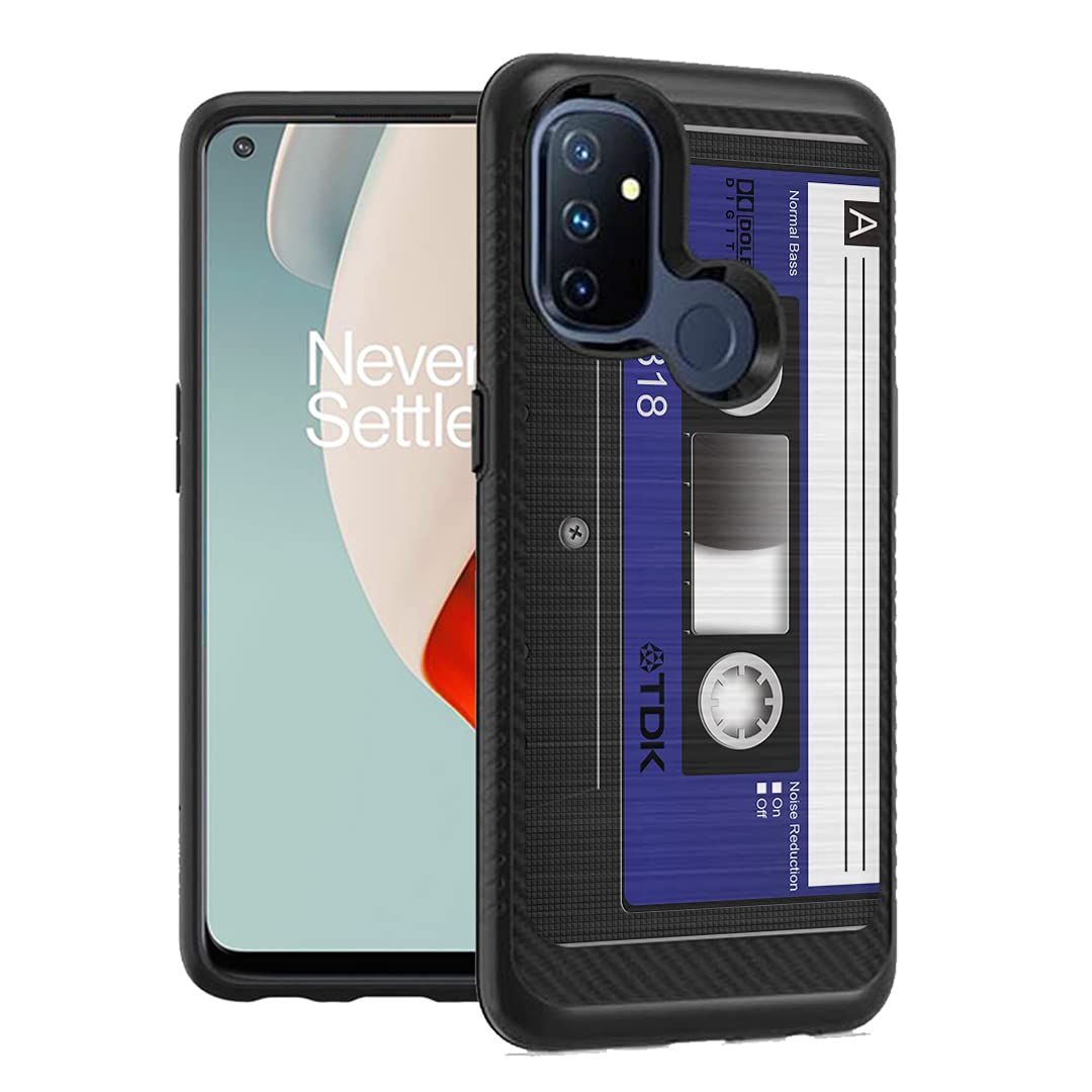 **Ohiya Shockproof Heavy Duty Slim Phone Case for OnePlus Nord N100 - Cute Carbon Style Design, Blue Cassette Tape - Perfect for Men, Women & Girls | Durable Protection for Everyday Use**
