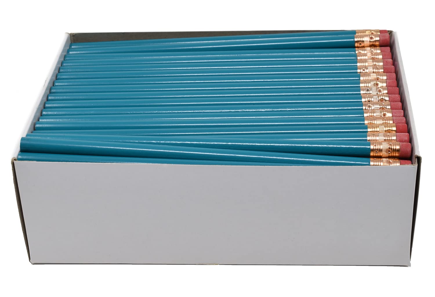 Premium Blank Round Pencils in Teal - 144 Count Box for School, Office & Art Projects | Bulk Pencils for Writing, Drawing & Crafts