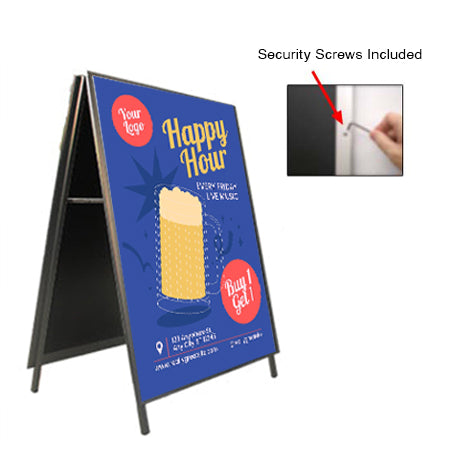 12x24 A-Frame Sign Holder with Security Screws - 1 1/4