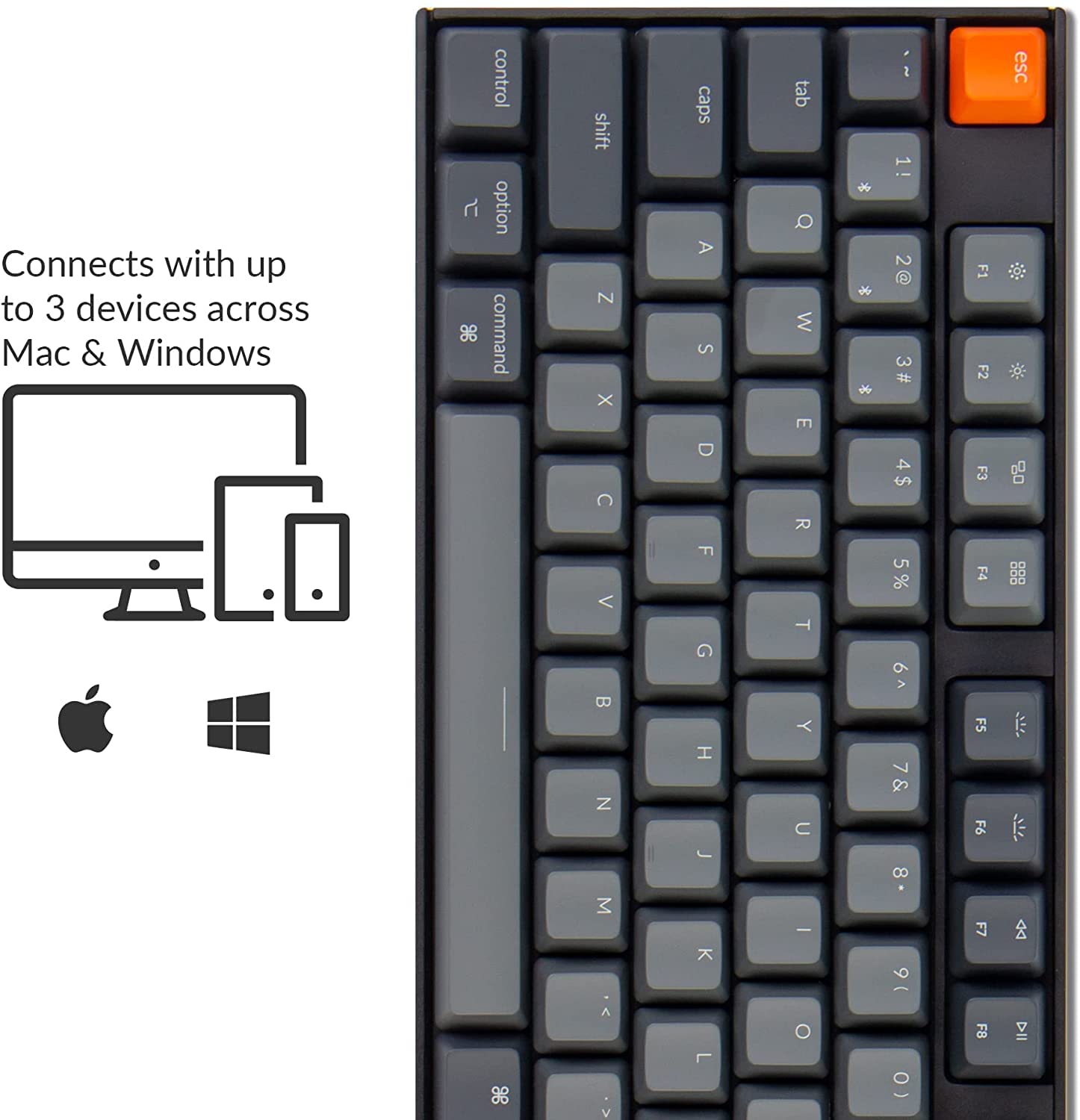 Keychron K10 Wireless Mechanical Gaming Keyboard - 104 Key Full Size Hot-Swappable with Gateron G Pro Brown Switches, White LED Backlight, USB-C Wired & Bluetooth for Mac/Windows - Perfect for Office Work, Gaming & Programming