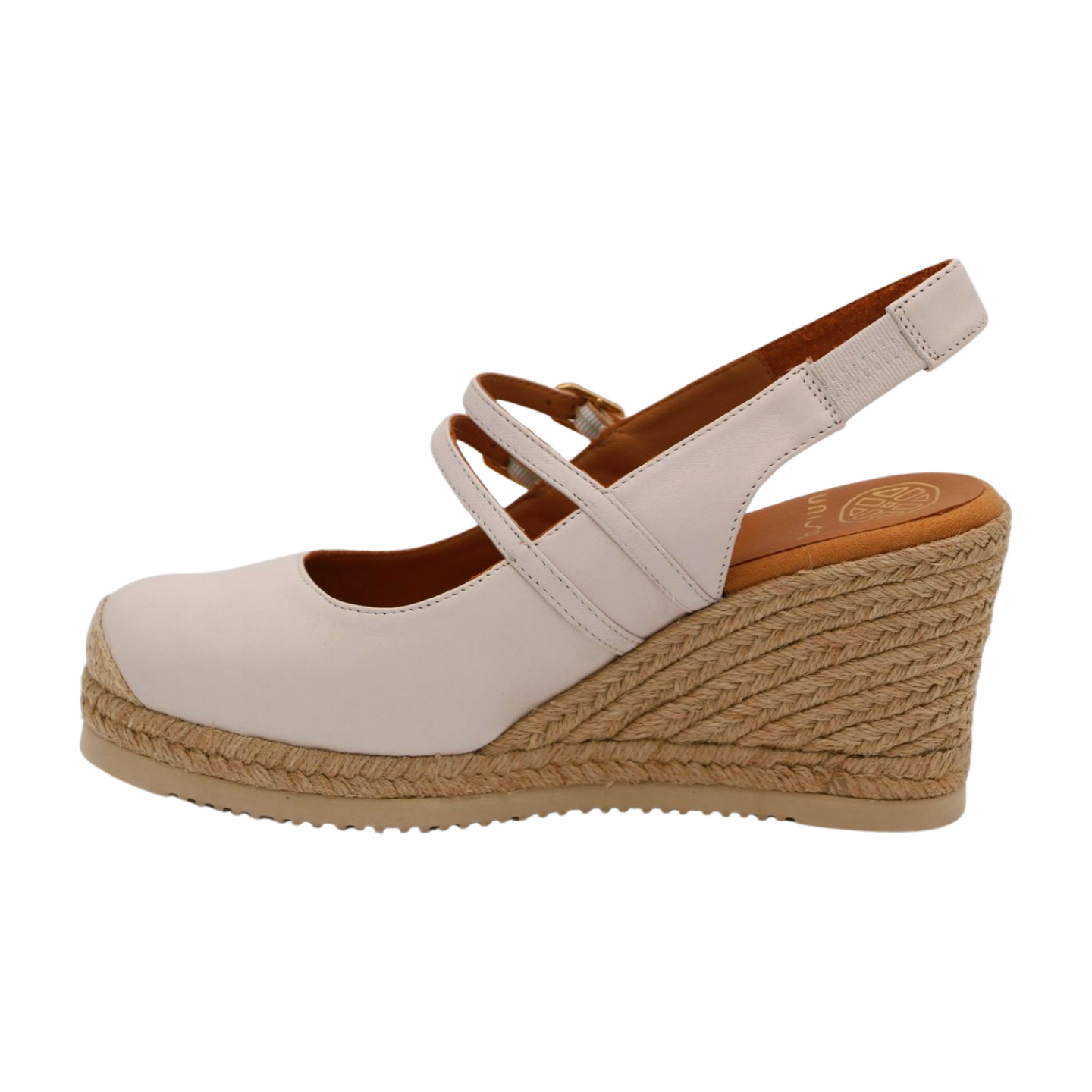 UNISA CYNTIA Off White High Slingback Leather Espadrille Sandals with Adjustable Straps - Perfect for Summer Weddings, Beach Vacations & Casual Outings