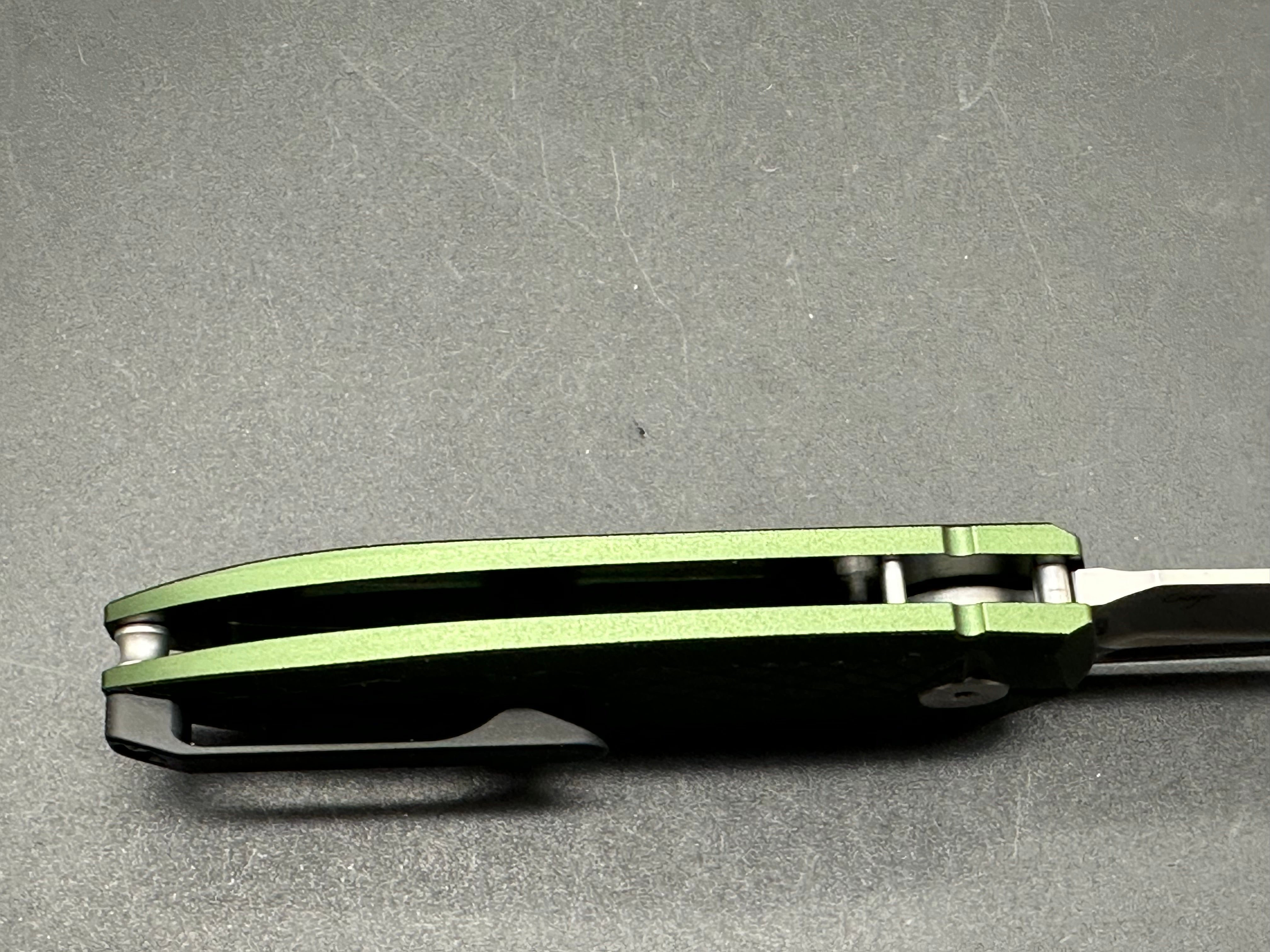 Bestech Ququ Cricket Folding Pocket Knife - Green Aluminum Handle, 14C28N Stainless Steel Plain Edge, Satin Finish BG57B - Perfect for Camping, Hiking & Everyday Carry (EDC)
