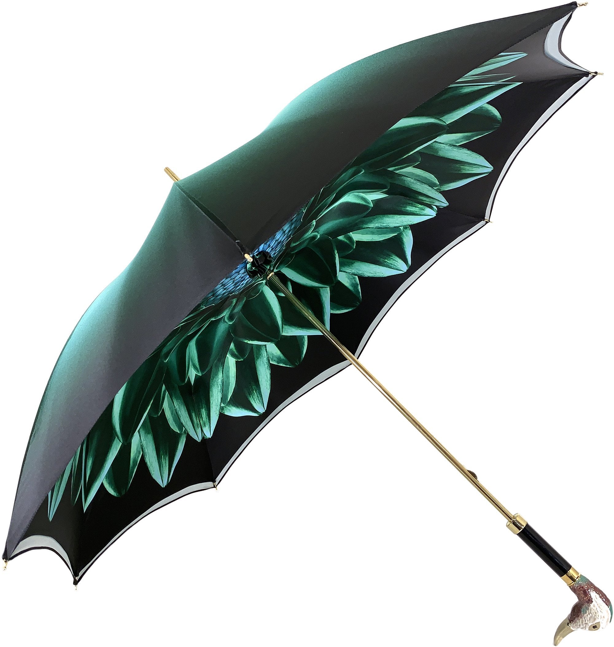 Luxury Green Satin Double Canopy Umbrella - Waterproof Windproof Outdoor Patio Garden Beach Wedding Event Accessory