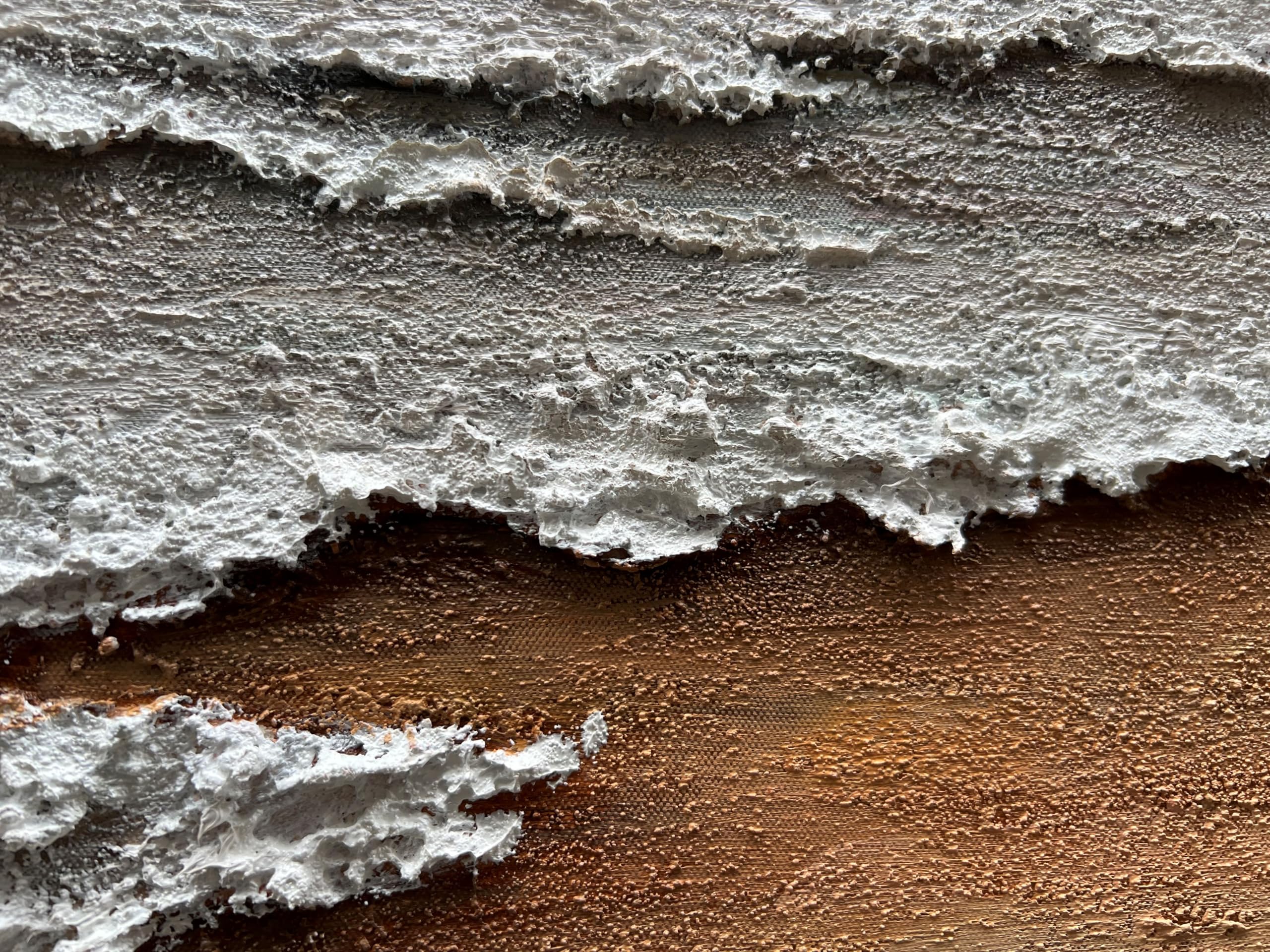 Hand-Painted Yellow and White Ocean Beach Abstract Oil Painting - Modern Canvas Wall Art for Living Room Decor - 24x48 Inches - Perfect for Coastal, Beach House or Contemporary Home Decor