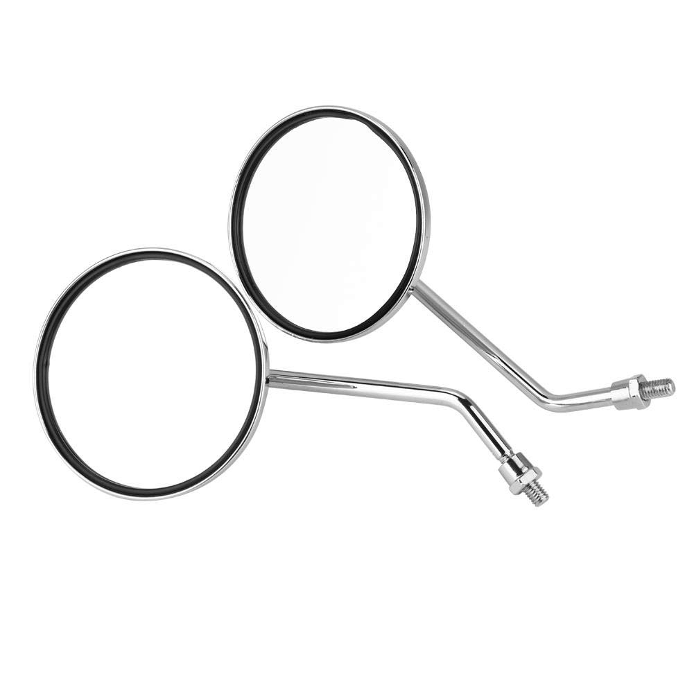 10mm Motorcycle Rear Mirrors - 2pcs Round Silver for Safe Riding