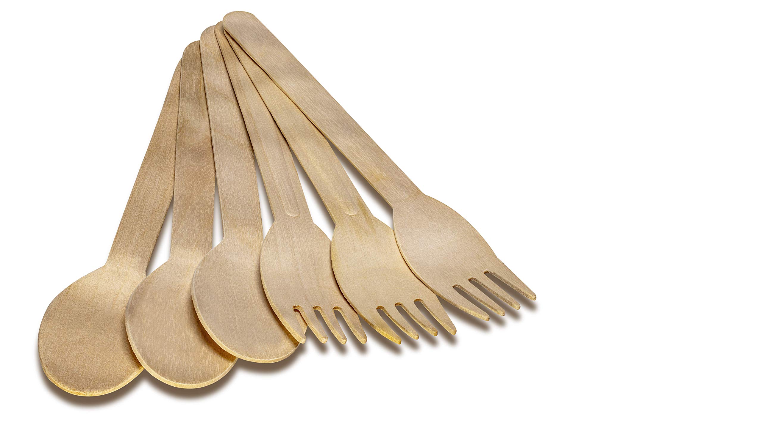 EcoStix Biodegradable Wooden Cutlery Set - 200 Count Compostable Birch Wood Utensils (Knives, Forks, Spoons) | Eco-Friendly Disposable Cutlery for Parties, Picnics & Outdoor Dining