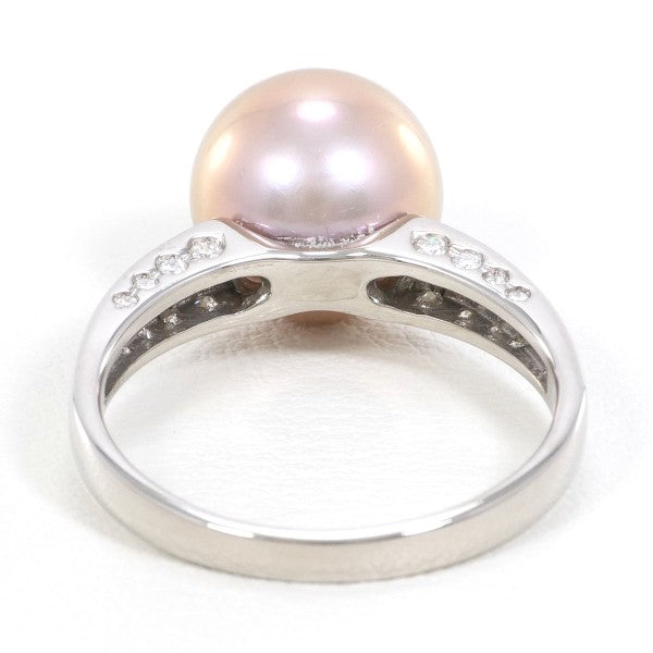 18K White Gold Pearl Diamond Ring for Women - Elegant Bridal Jewelry, Anniversary Gift, Wedding Band, Engagement Ring - Perfect for Special Occasions & Everyday Luxury