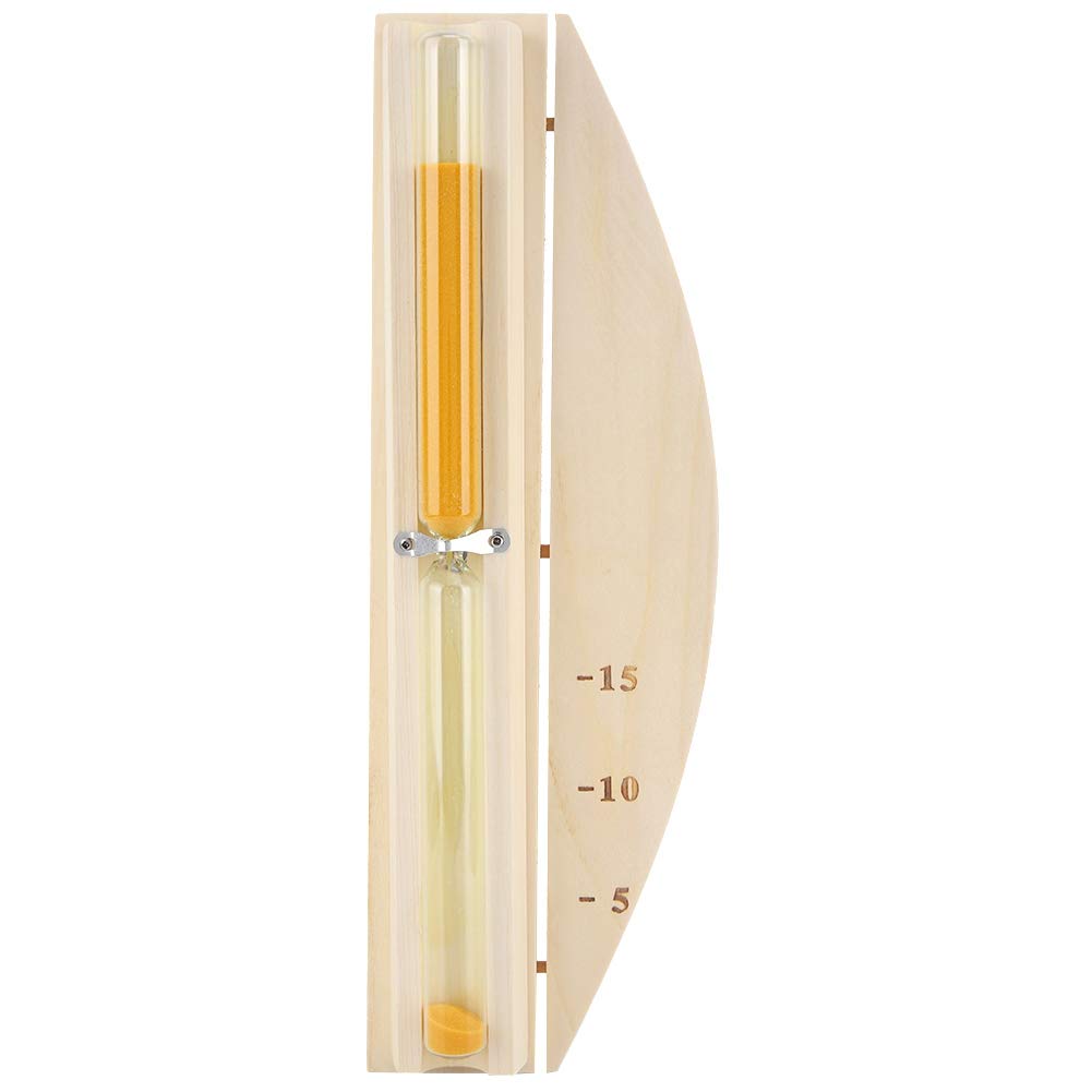 Luxury 15-Minute Hourglass Sand Timer for Sauna - Premium Wood & Glass Design - Functional & Decorative Sauna Accessory - Perfect for Spa, Steam Room, and Relaxation Therapy
