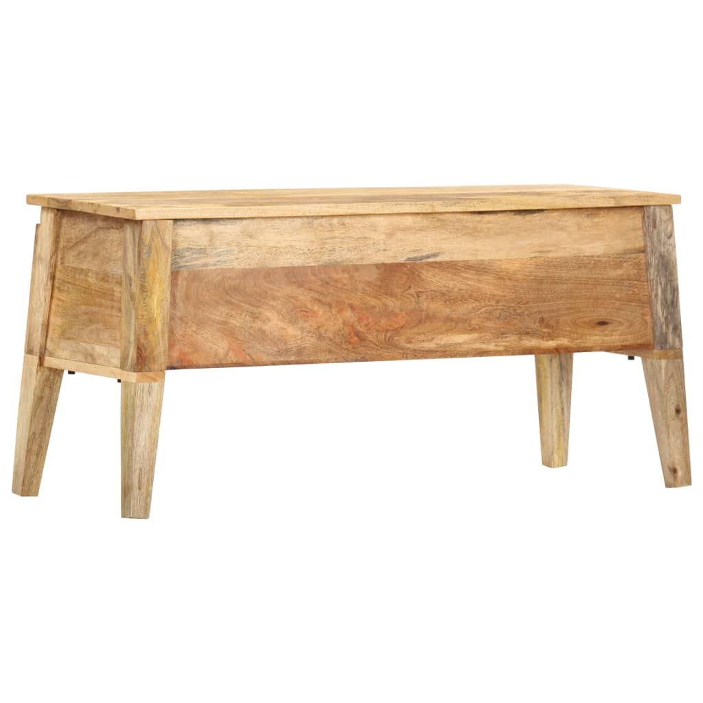 vidaXL Solid Mango Wood Storage Bench - Rustic Indoor Hallway Furniture with Ample Storage Space, Brown Bohemian Wooden Storage Box for Living Room, Bedroom, Entryway | Perfect for Home Organization, Shoe Storage & Seating