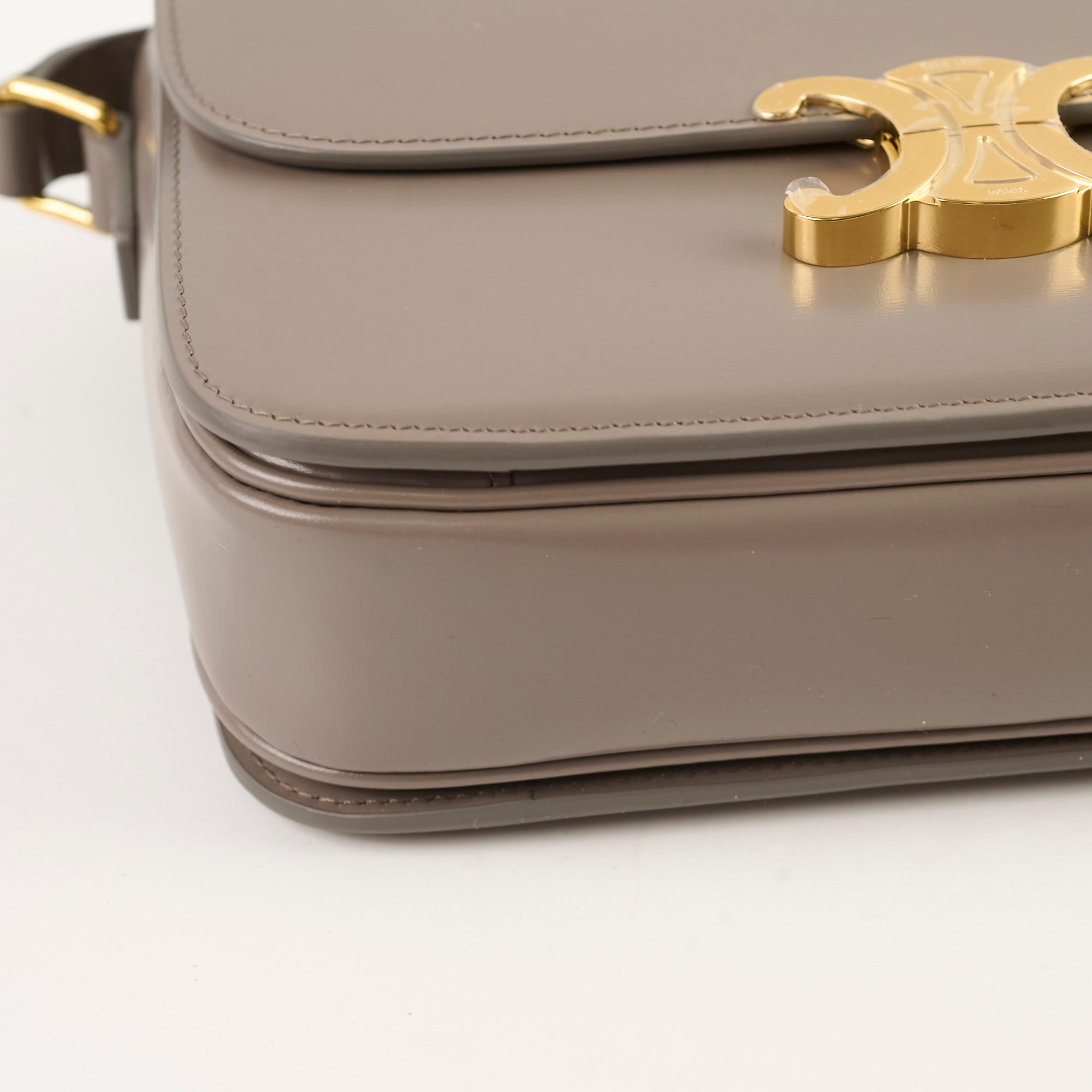 Celine Classique Medium Triomphe Bag Pebble Leather Shoulder Bag for Women | Luxury Designer Handbag for Work, Travel & Everyday Use