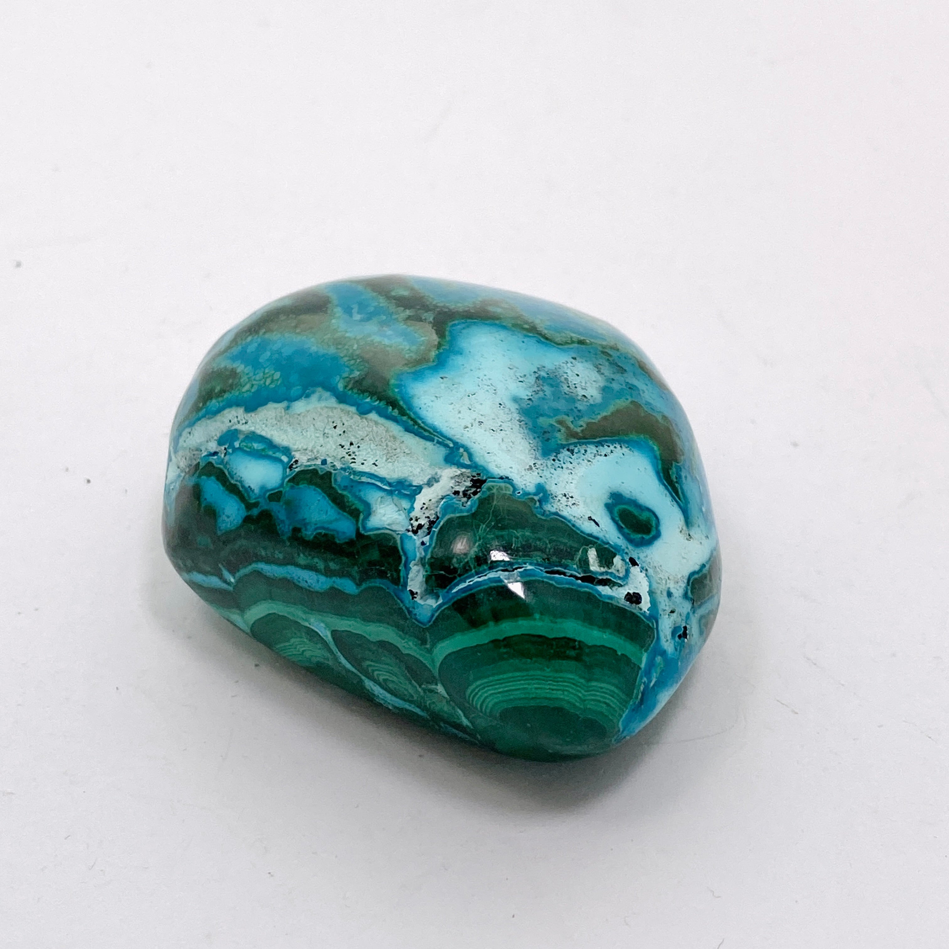 Natural Malachite and Chrysocolla Polished Freeform Stone - Congo CR3750 | Healing Crystal for Meditation, Jewelry Making & Home Decor