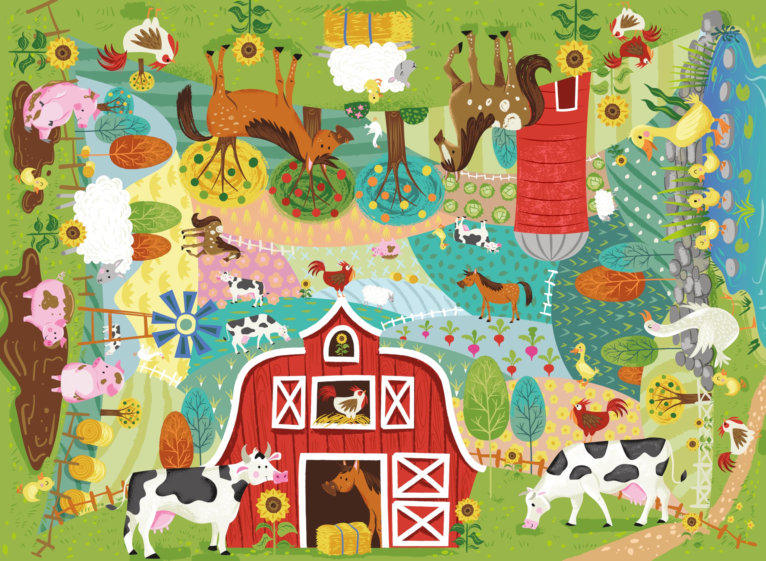 Ceaco Home On The Farm 100 Piece Jigsaw Puzzle - Fun Family Activity, Farm Animal Puzzle for Kids & Adults - Perfect for Game Nights, Classroom Learning & Relaxation