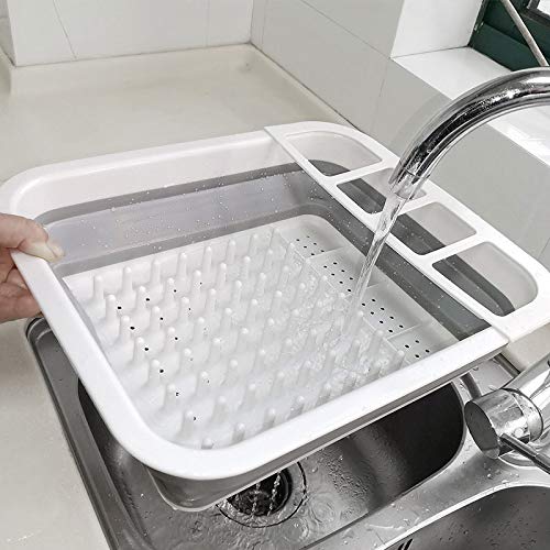 Arinda Collapsible Dish Drying Rack - Space Saving Kitchen Counter Organizer, Portable Dish Drainer for Plates, Bowls & Utensils - Perfect for Small Kitchens, Camping & RV Use