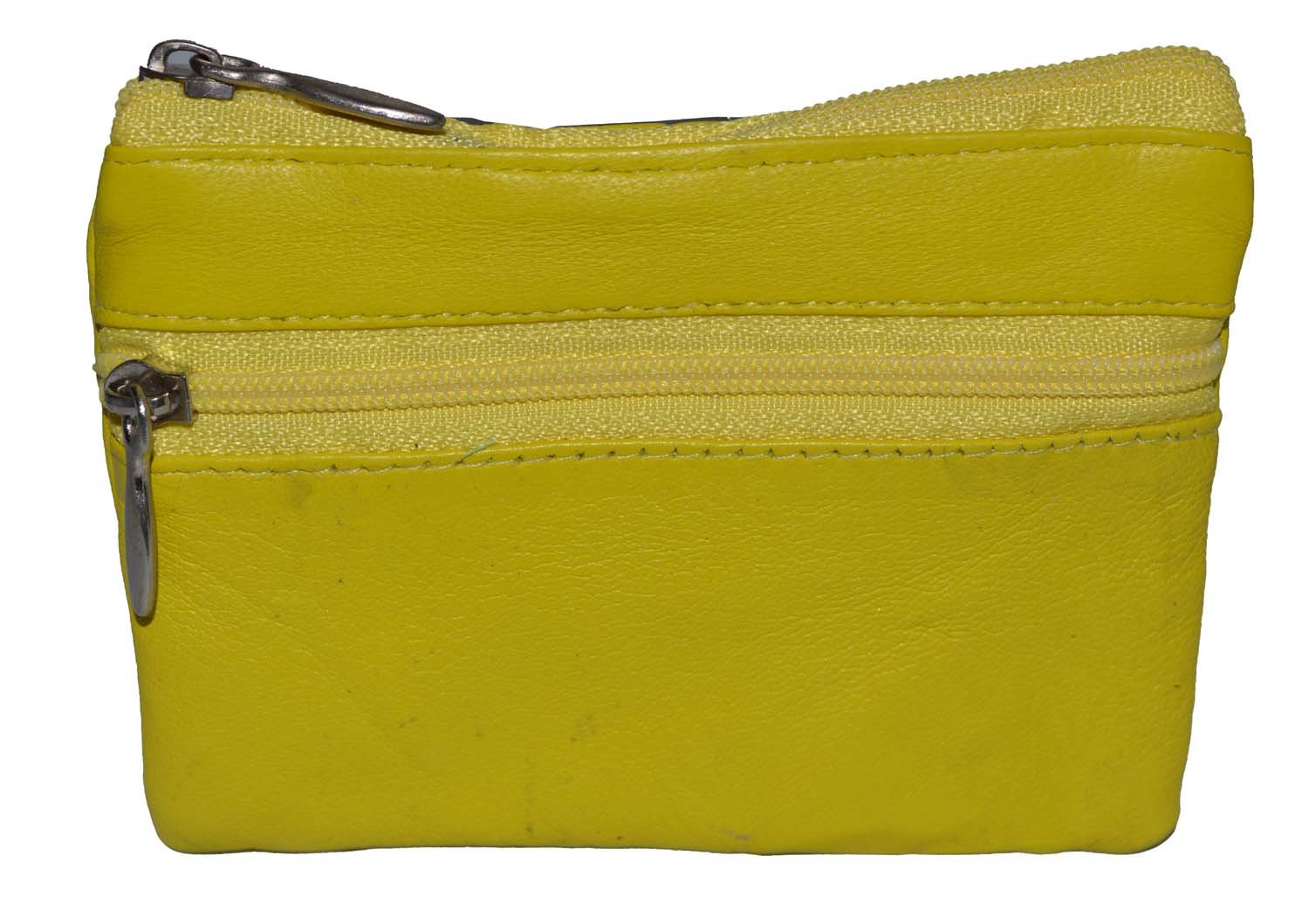 LB LEATHERBOSS Genuine Leather Coin Purse - Mini Wallet & Key Pouch with 2 Zippered Compartments | Compact Organizer for Coins, Keys, Cards & Small Essentials | Perfect for Travel, Shopping & Everyday Use