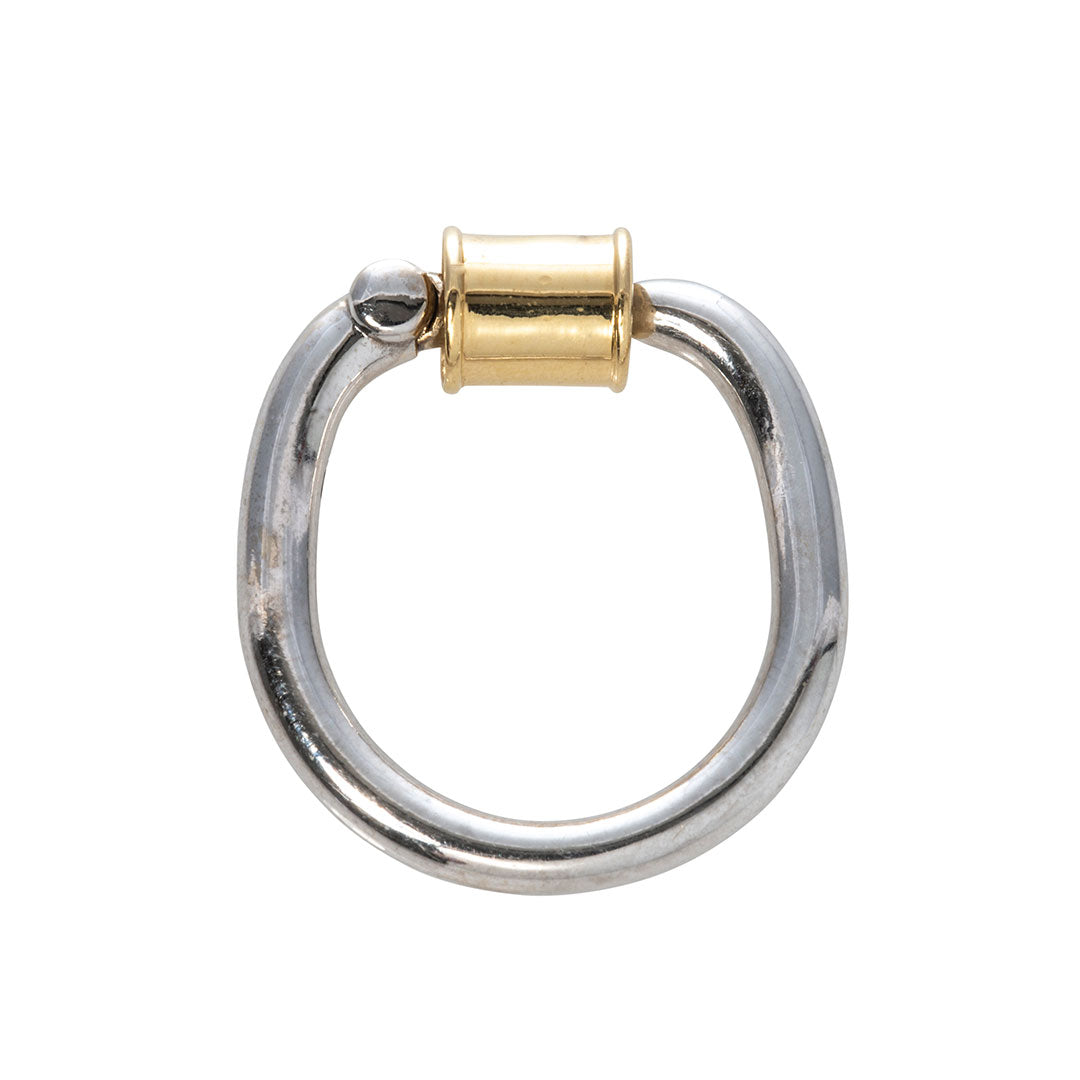 Marla Aaron Sterling Silver & 18K Gold Trundle Lock Ring - Elegant Stackable Jewelry for Everyday Wear & Special Occasions
