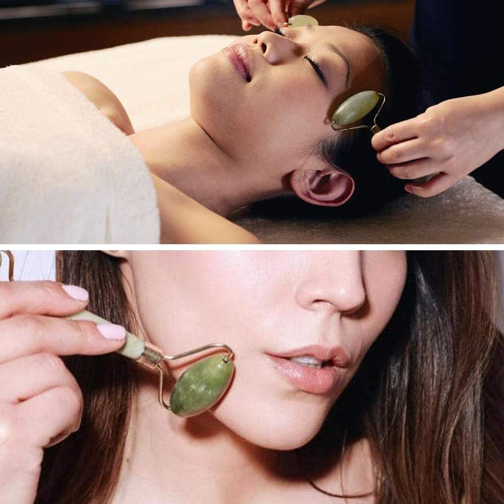 ATMIYA CREATION Natural Himalayan Stone Face Massager Roller & Gua Sha Tool for Facial Toning, Firming & Serum Absorption - Anti-Aging Beauty Skincare for Face & Neck Massage at Home or Spa