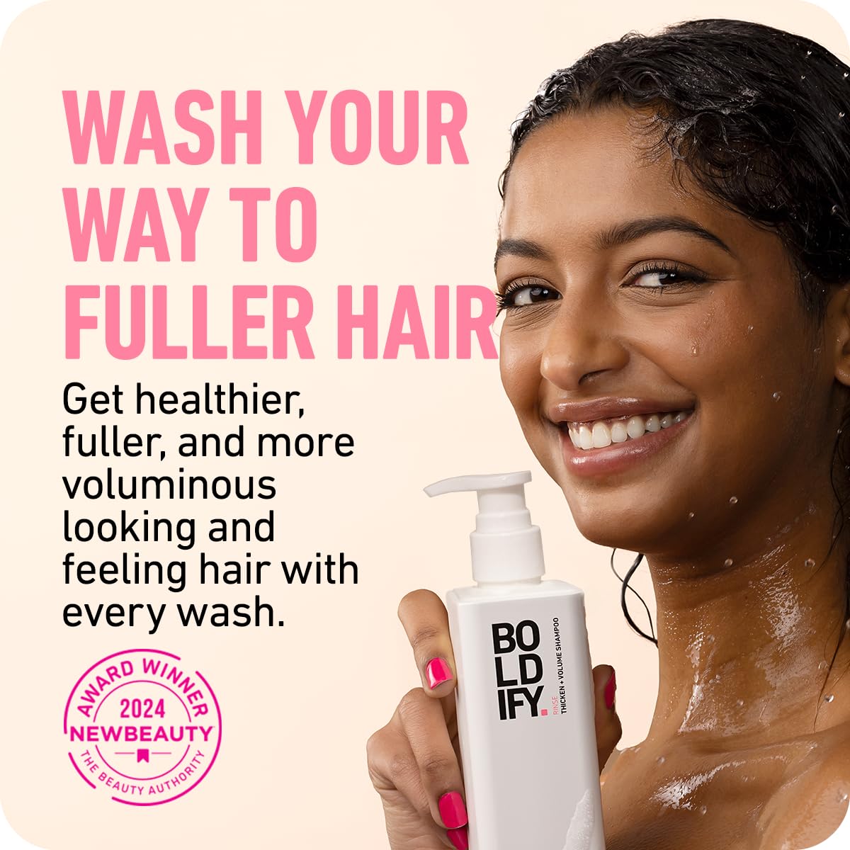 BOLDIFY Rice Water Thickening Shampoo for Hair Growth & Volume - Volumizing Shampoo for Fine, Thin & Oily Hair - Weightless Oil Control - 8oz - Perfect for Daily Use & Hair Regimen