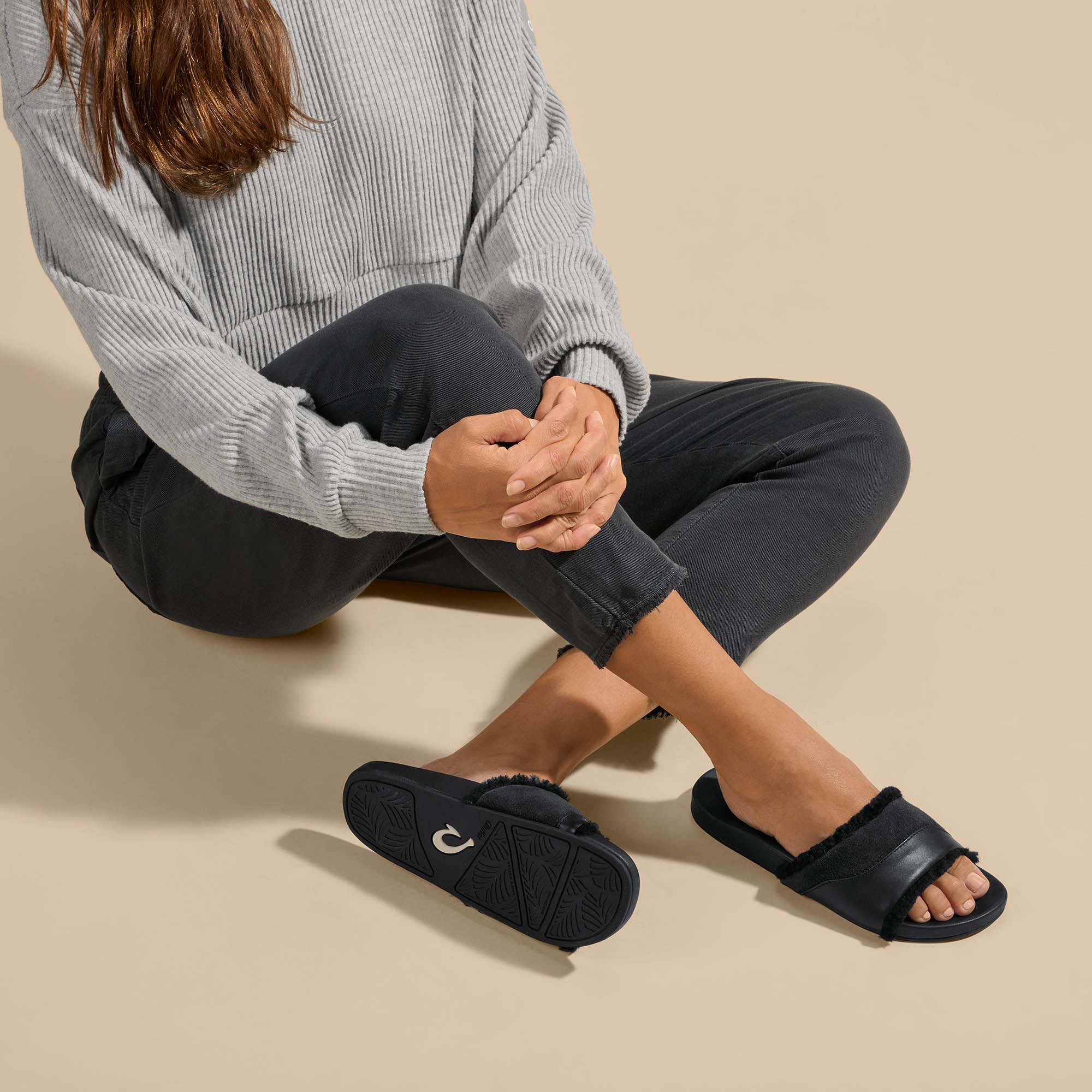 Hala Slide Sandals for Women - Black Comfortable Beach Slides - Perfect for Pool, Beach, and Summer Outdoor Activities