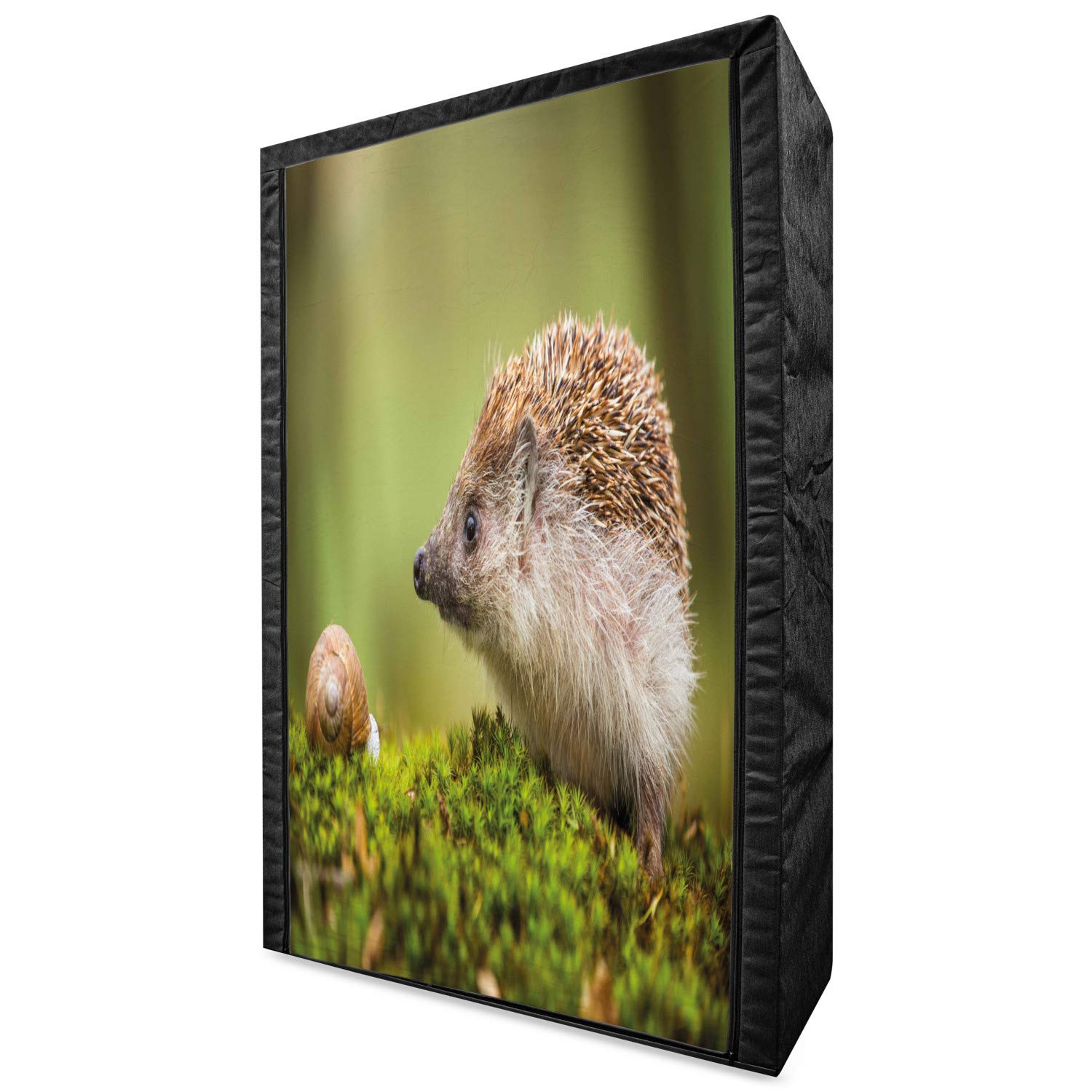 Ambesonne Hedgehog Portable Fabric Wardrobe | Animal Photography Nature Print | Eastern Europe Wildlife Decor | 42.5