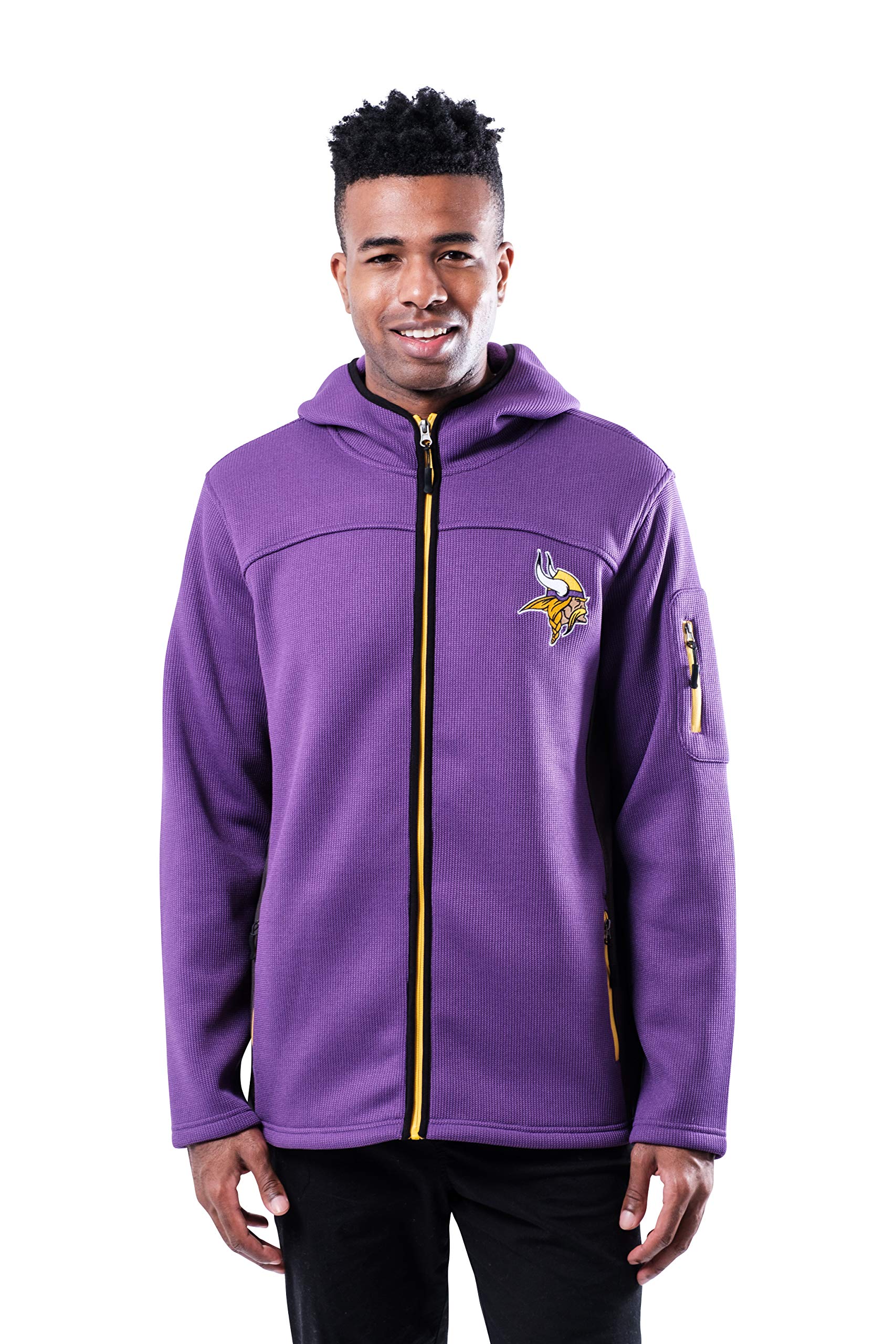 NFL Minnesota Vikings Fleece Hoodie - Men's Quarter-Zip Pullover for Game Day