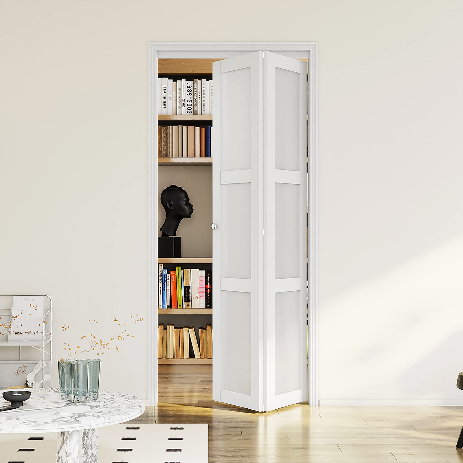 3 Panel Frosted Glass Bi-Fold Closet Door - 36