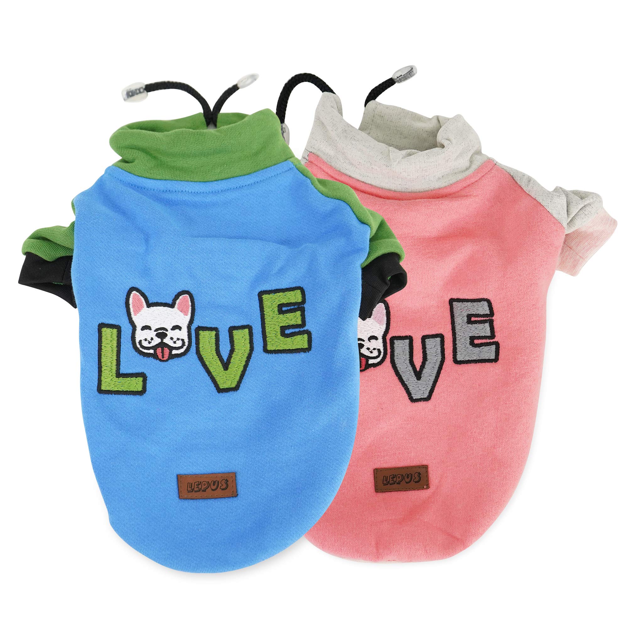 SussexHome XXL Dog Sweater - Warm Washable Winter Coat with High Collar for Large Dogs | Blue Pet Jacket for Cold Weather & Outdoor Adventures