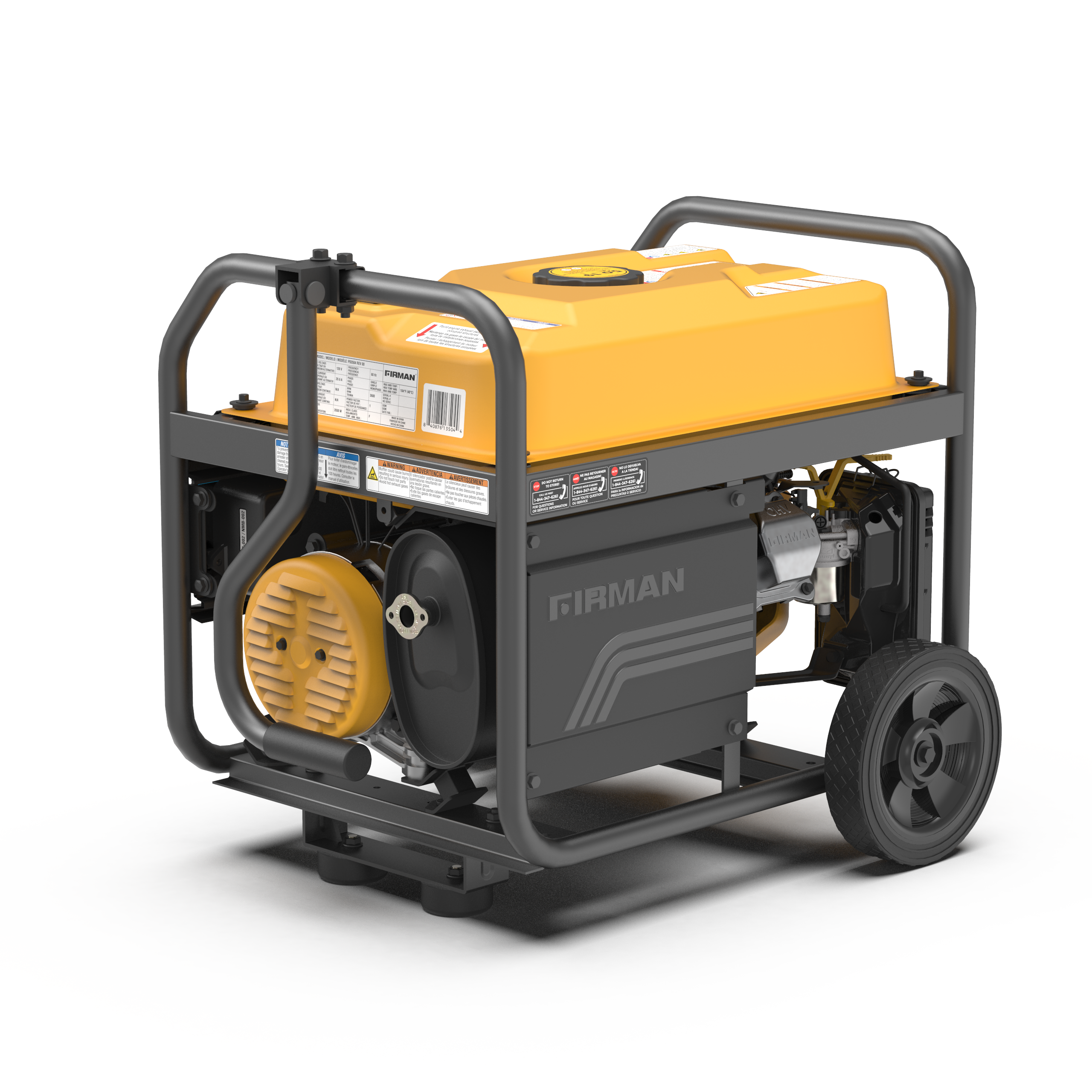 Refurbished 4450W Portable Gas Generator with Recoil Start & CO Alert - 120V Power for Camping, Emergencies & Outdoor Events