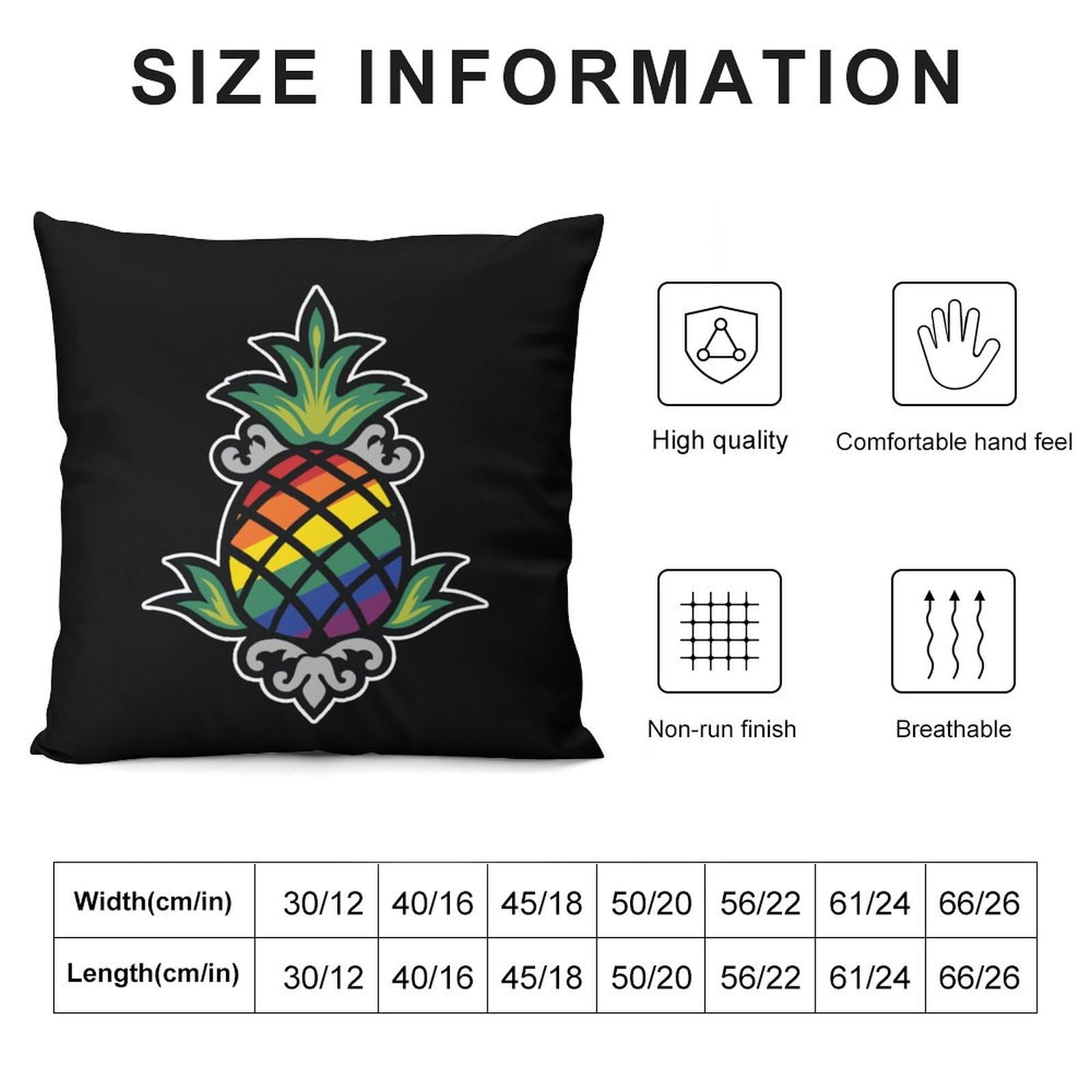 Rainbow Pineapple Plush Pillow Covers - Ultra Soft 12x12 Inch Cushion Covers Set of 4 for Sofa, Bed, Couch - Tropical Home Decor & Cozy Living Room Accessories (Perfect for Beach House, Kids Room, and Summer Themed Decor)